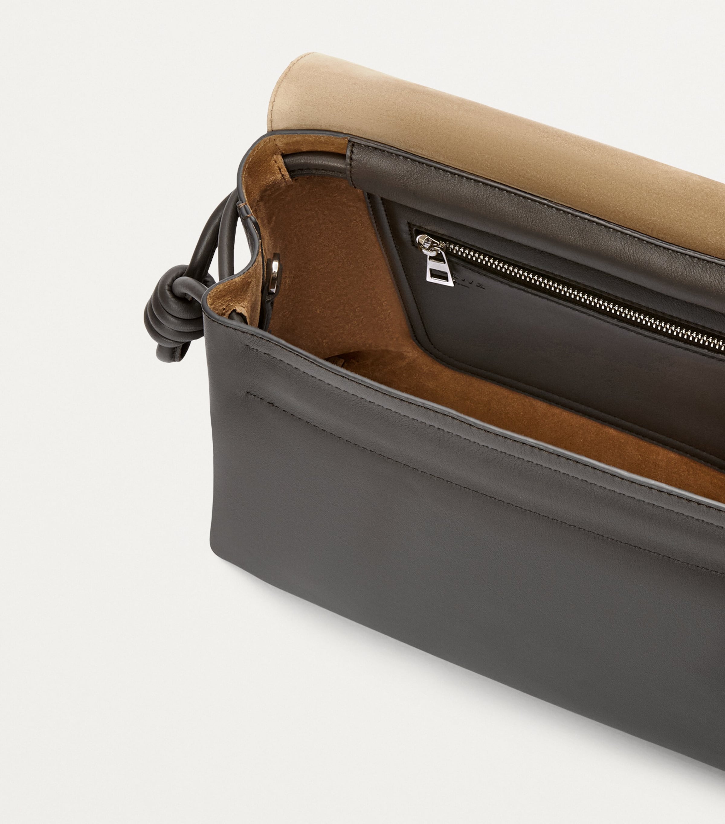 Leather Flamenco Satchel DARK GREY Image 7