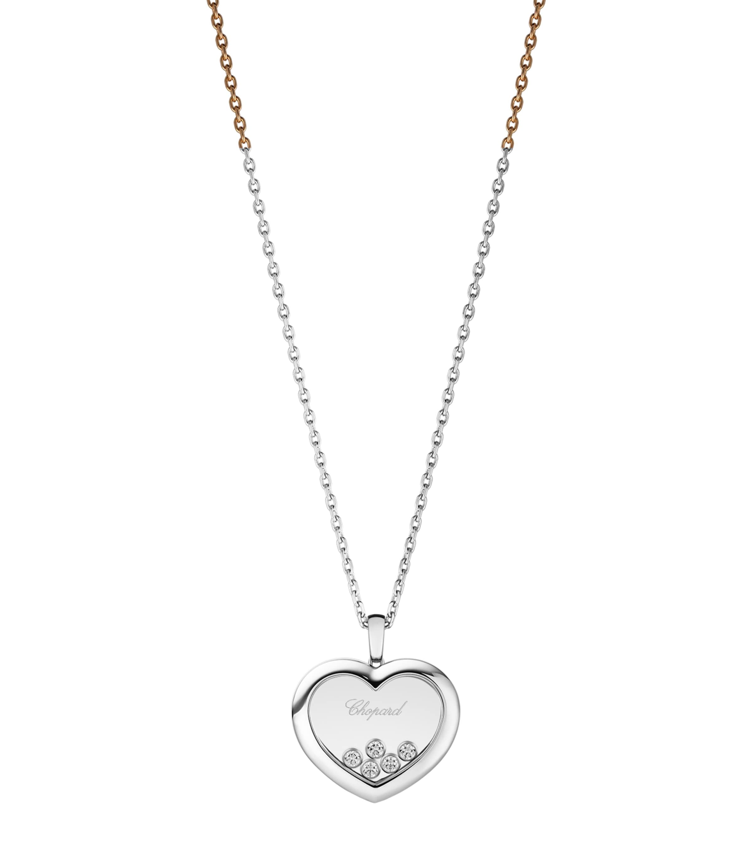 Shop Chopard White Gold And Diamond Happy Diamonds Pendant