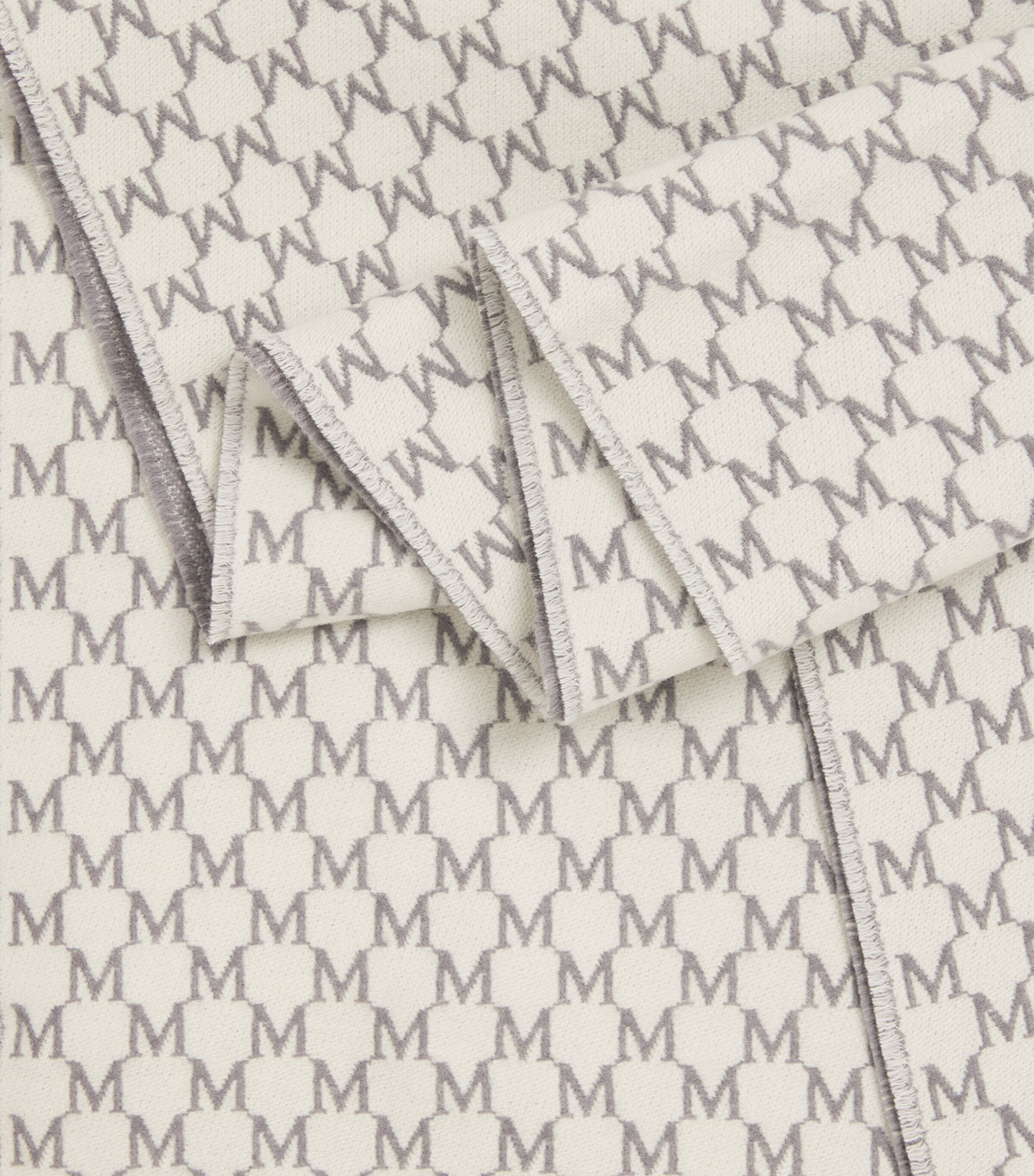 Wool Monogram Scarf WHITE Image 5