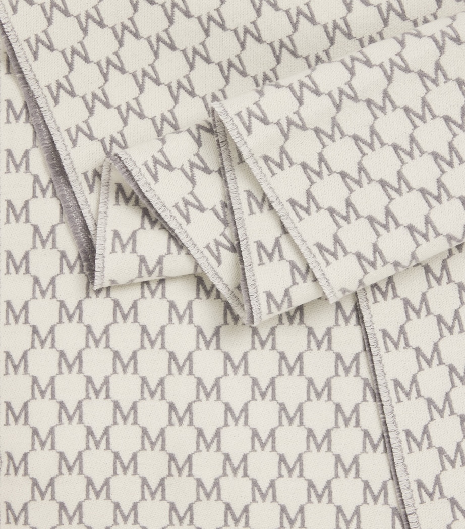 Wool Monogram Scarf WHITE Image 5