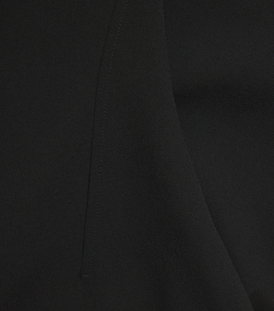 Jil Sander Womens Wool Sablé V-Neck Midi Dress Black Image 6