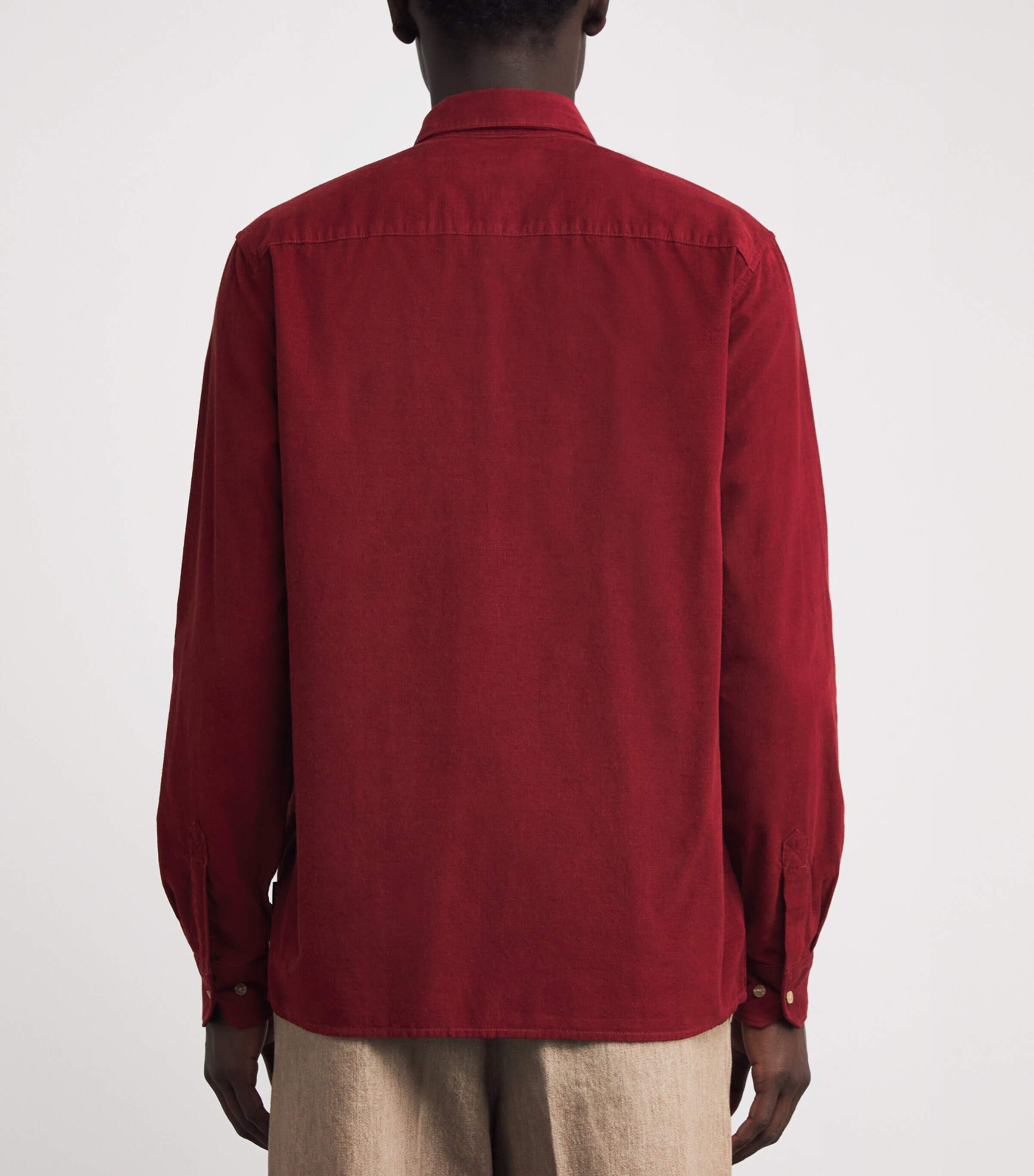 Barbour Mens Cotton Corduroy Hatcliff Shirt Fired Brick Image 4