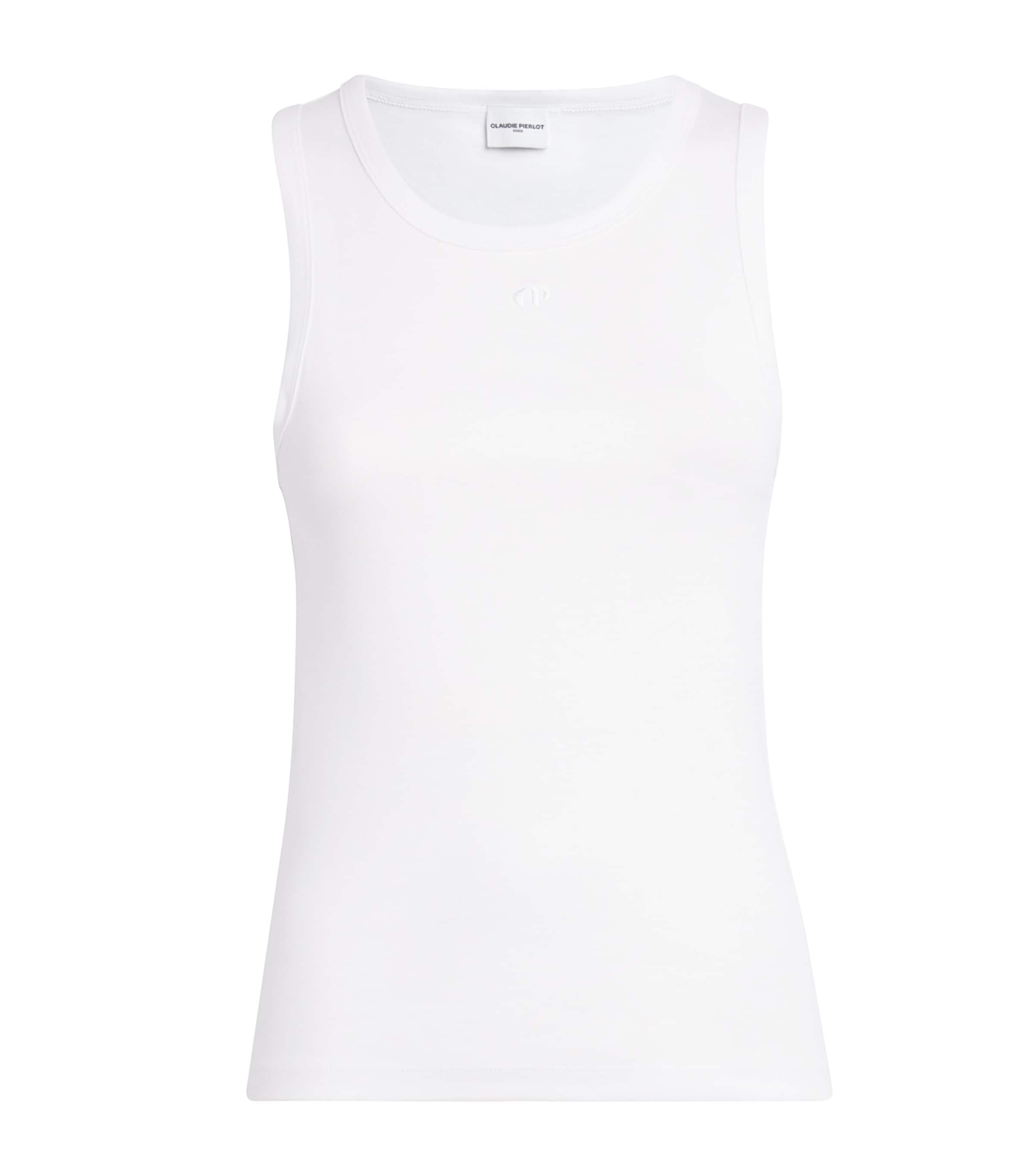 Claudie Pierlot Cotton Logo Tank Top In Neutral