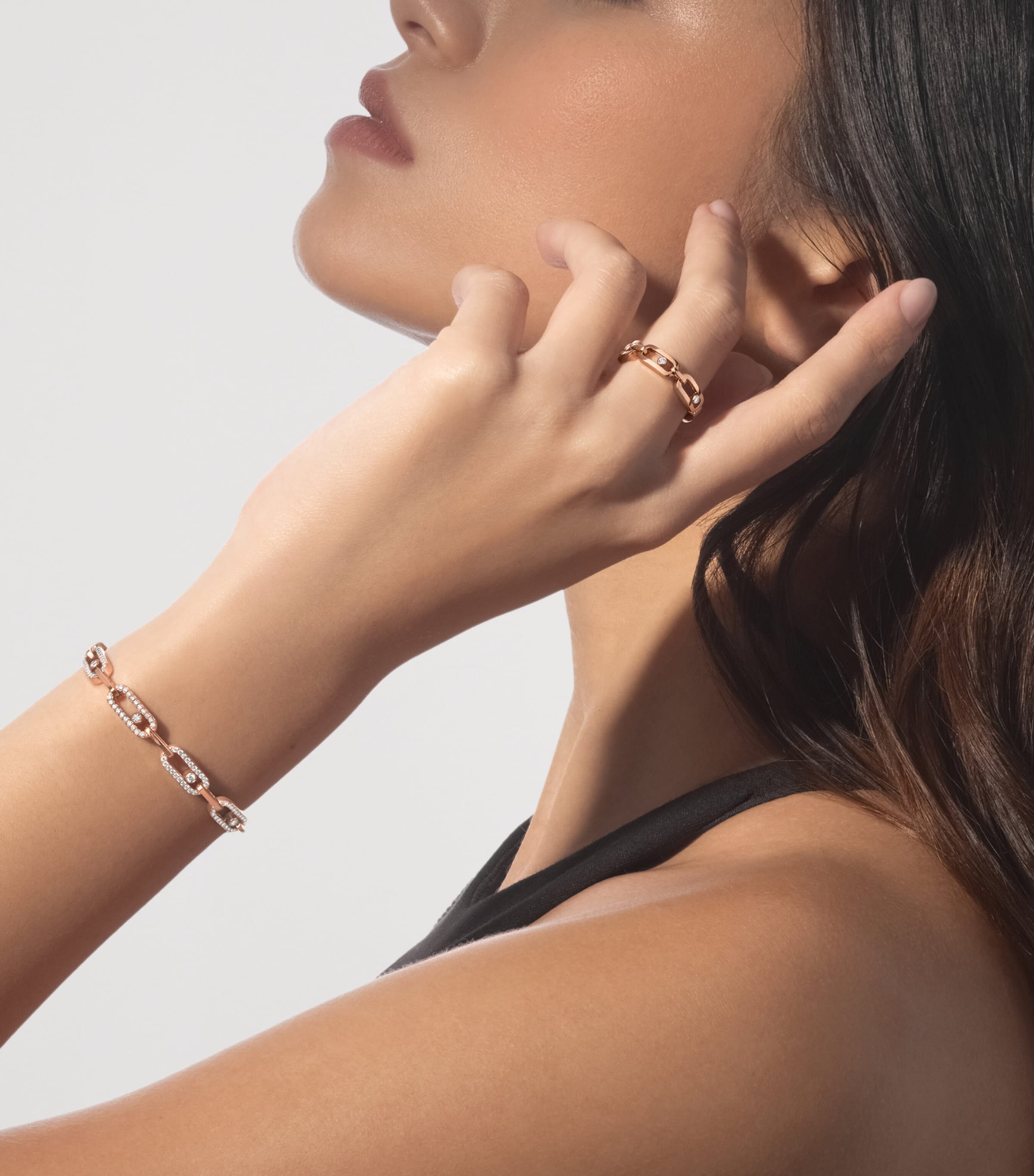 Messika Move Link Rose Gold and Diamond Multi Bracelet (0.82ct) Pink Gold Image 2