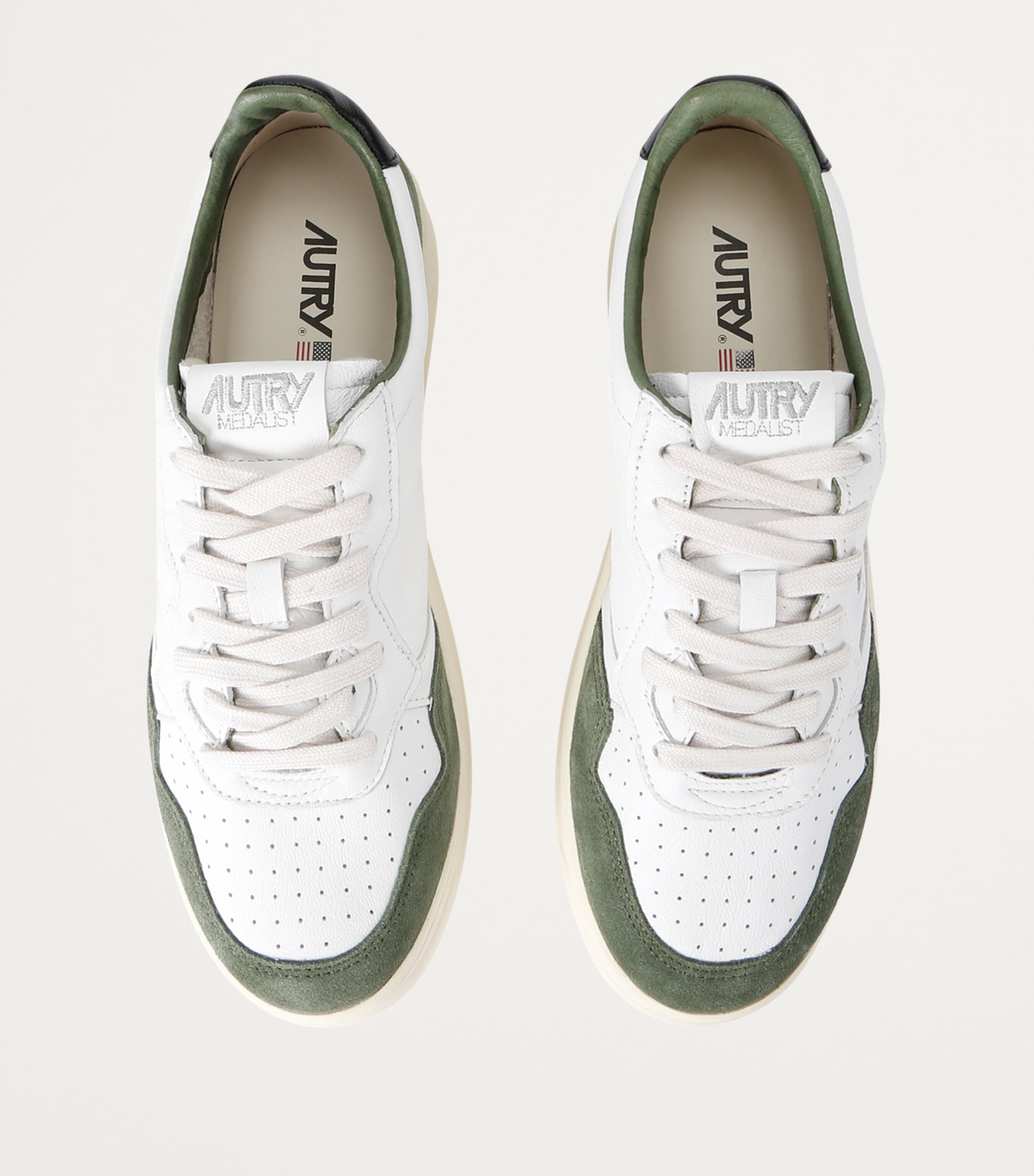 スニーカー AUTRY AUTRY MEDALIST SNEAKERS IN SUEDE AND HAIR SUEDE Autry Medalist Suede Sneakers | Green | FARFETCH CA