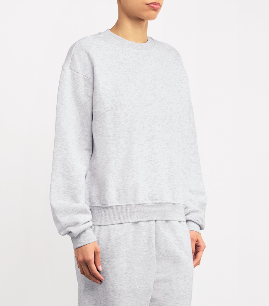 Cotton-Blend Fleece Classic Sweatshirt LIGHT HEATHER GREY Image 3