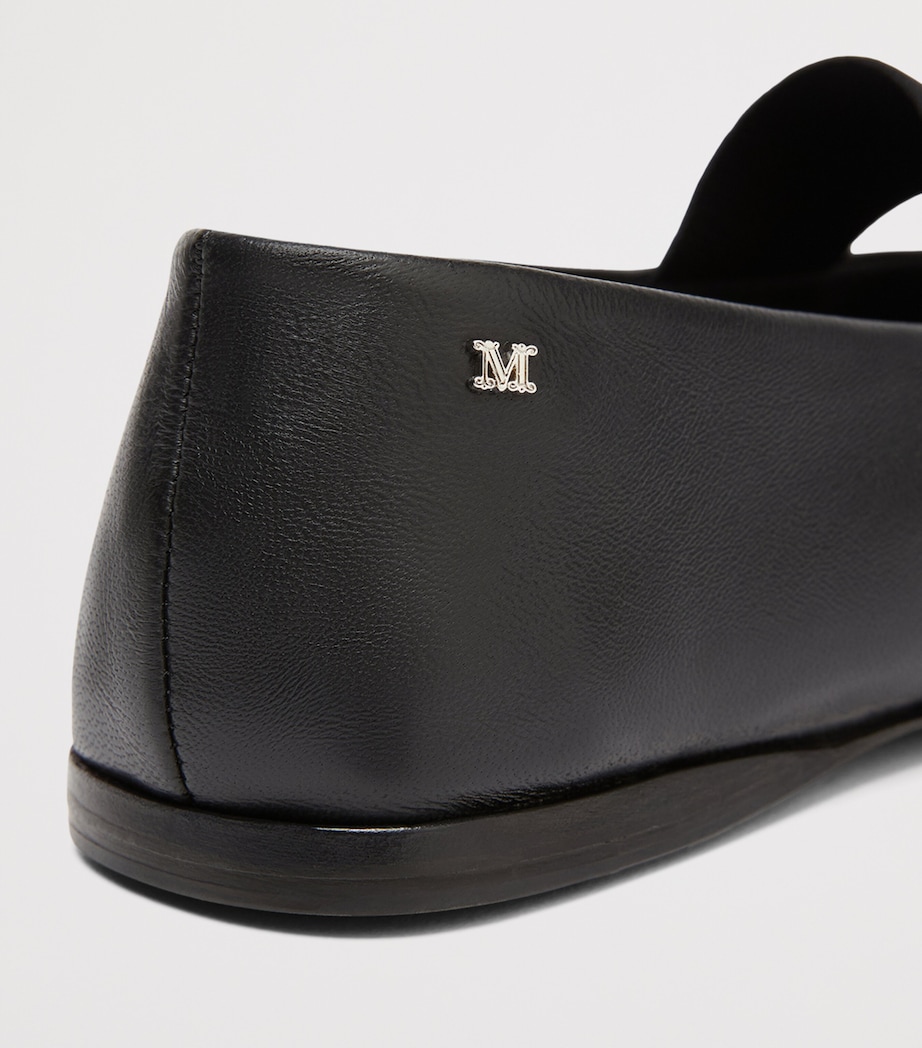 Max Mara Nappa Leather Ballet Flats Black Image 6