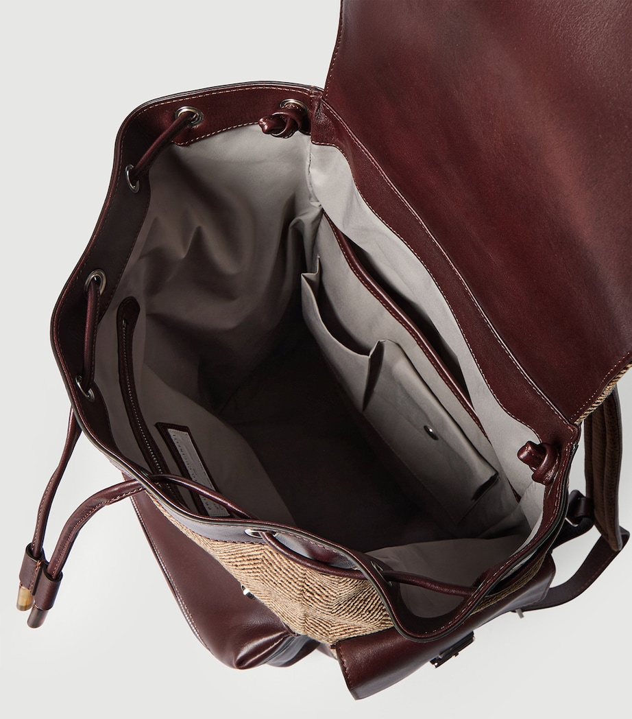 Brunello Cucinelli Leather-Trim Backpack Image 5