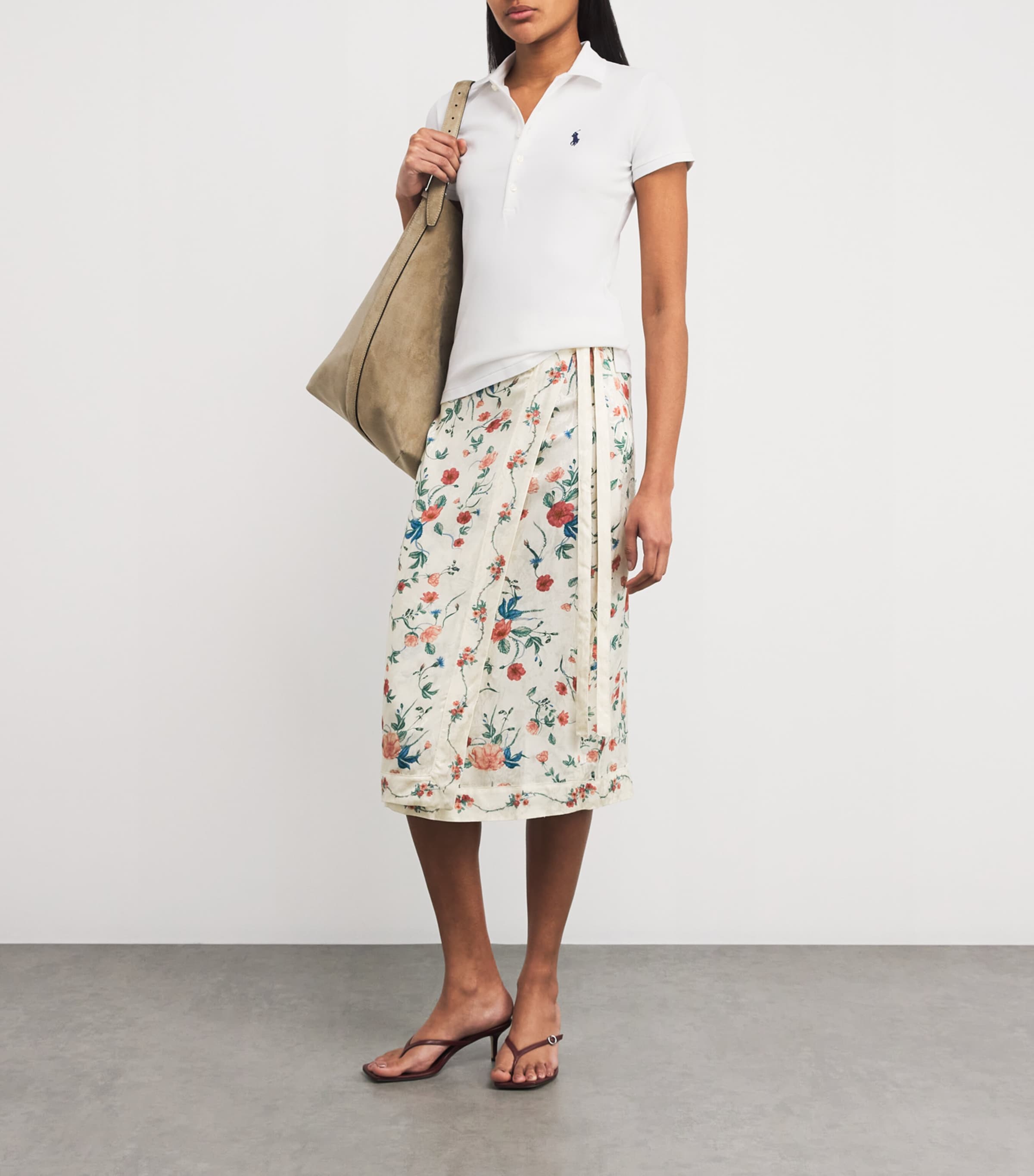 Stretch-Cotton Julie Polo Shirt WHITE Image 2