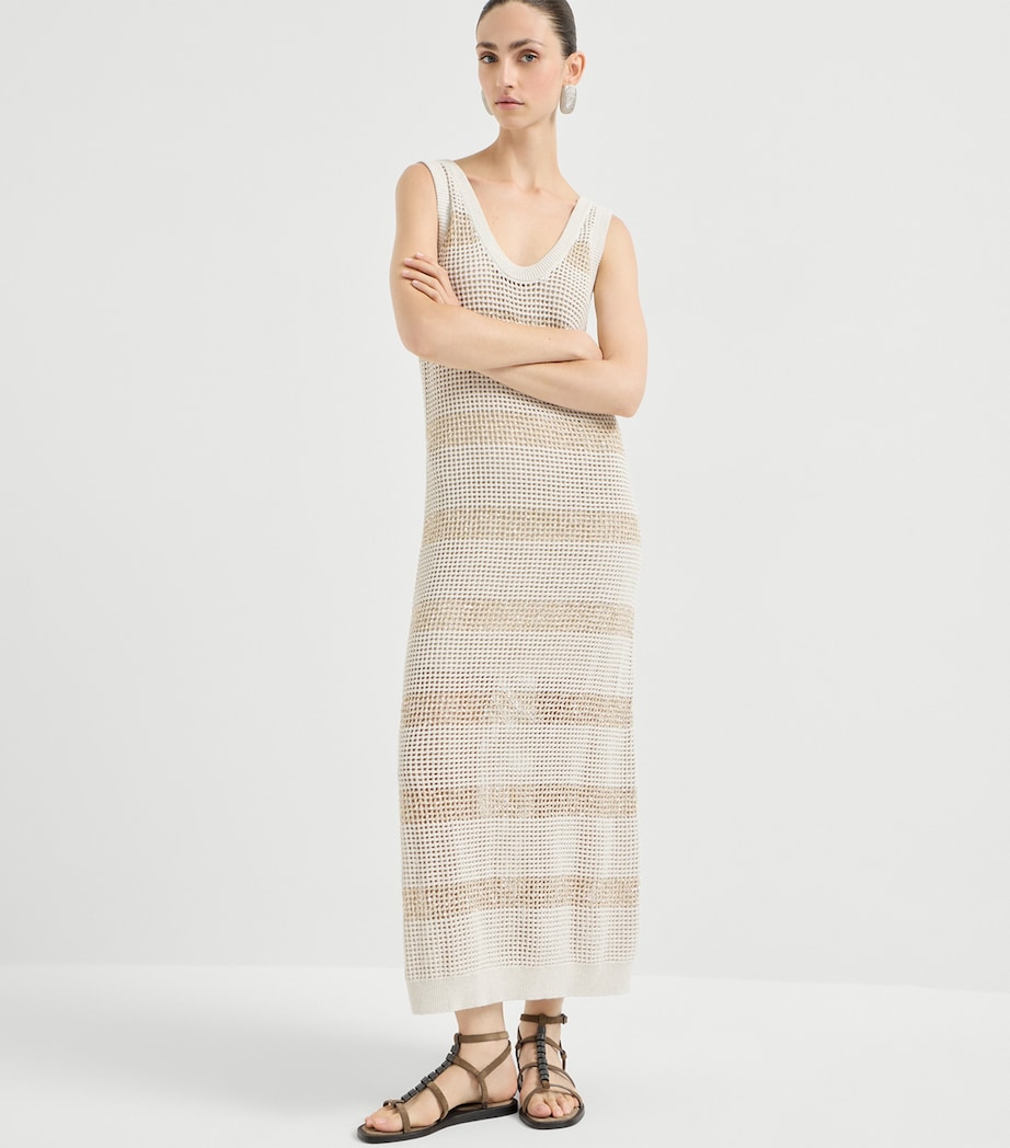 Cotton Stripe Knit Maxi Dress CLH85 Image 2