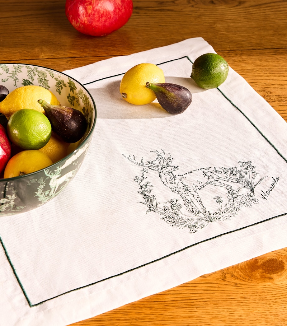 Cotton-Linen Toile Napkins (Set of 4) GREEN Image 2