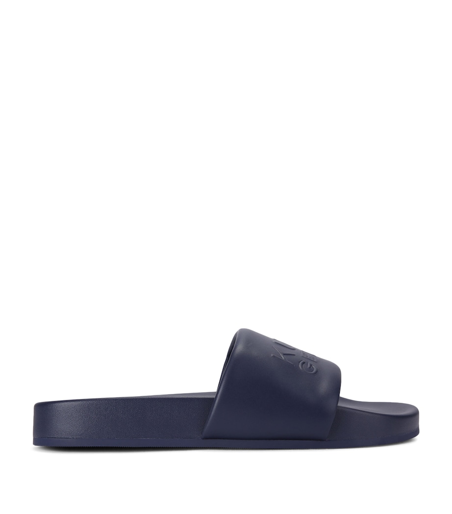 Kurt Geiger London Faux Leather Stacked Slides Navy Image 1