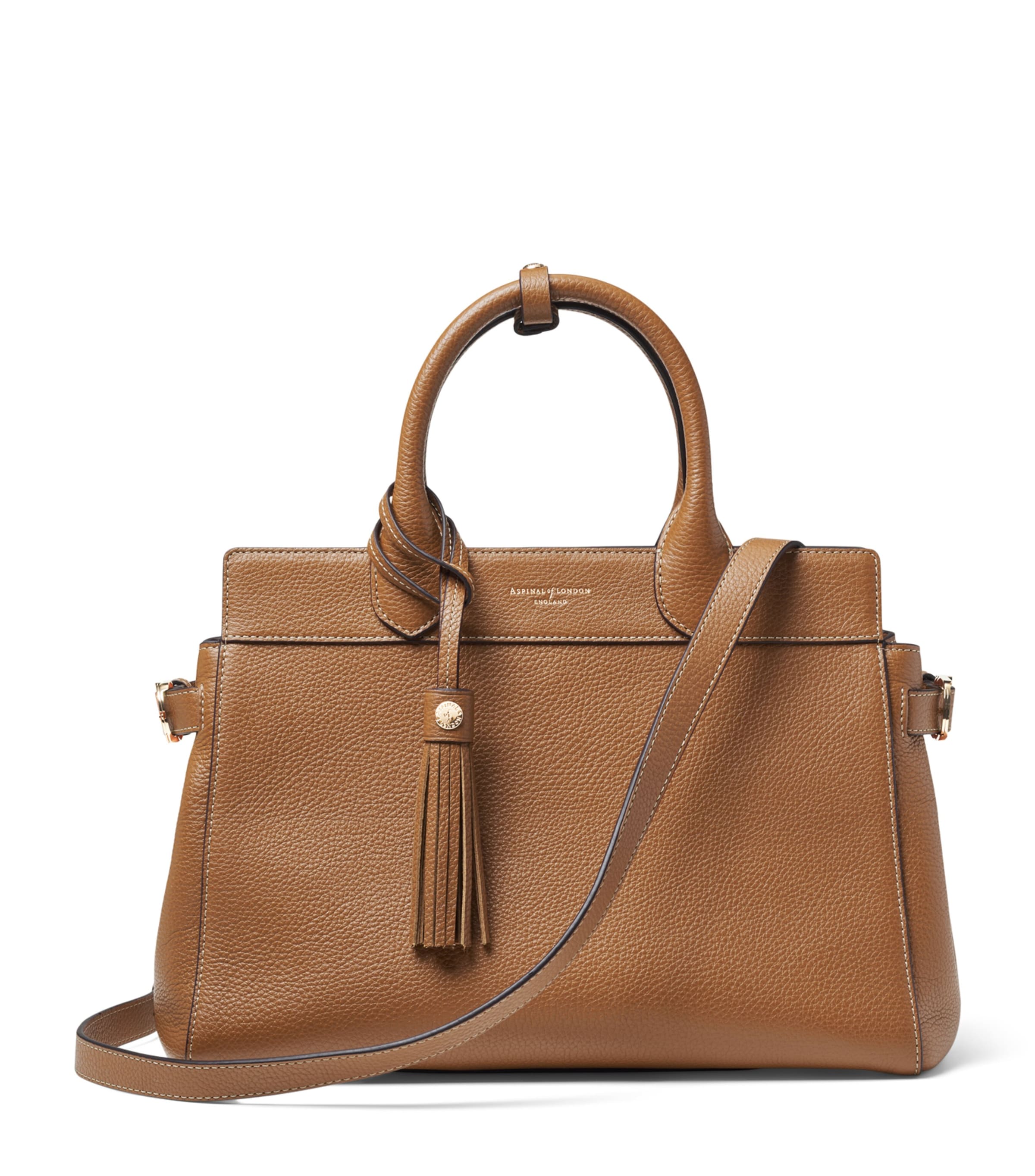 Aspinal Of London Leather Savannah Top-Handle Bag Tan Image 1