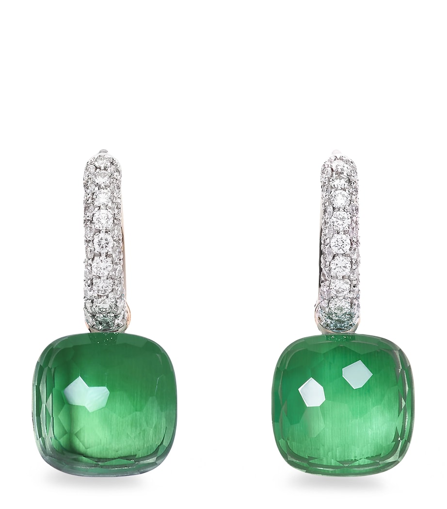 Pomellato Mixed Gold, Diamond, Prasiolite and Agate Nudo Earrings Bpaav Image 1
