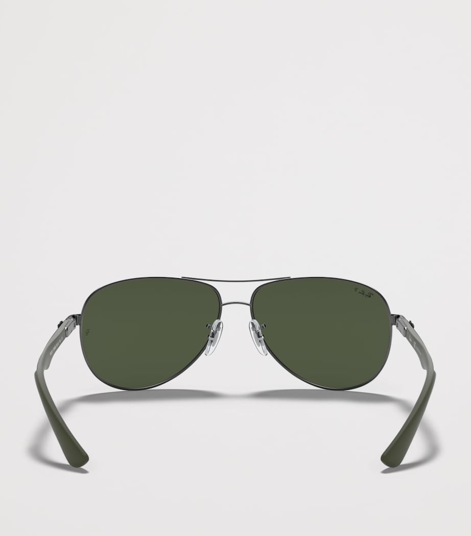 Ray-Ban Carbon Fibre Pilot Sunglasses Silver Image 4
