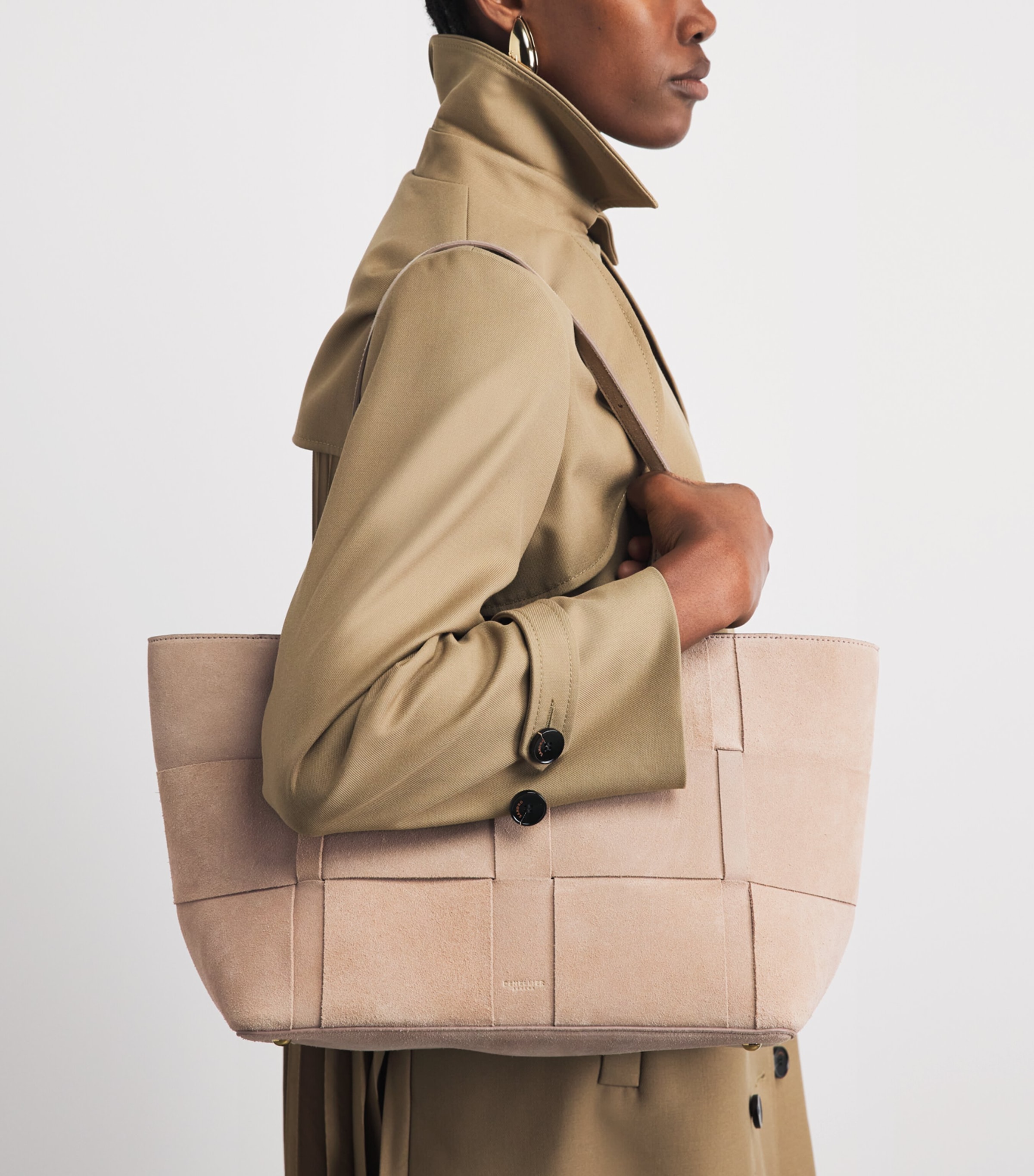 Demellier Suede The Florence Tote Bag Light Taupe Image 4