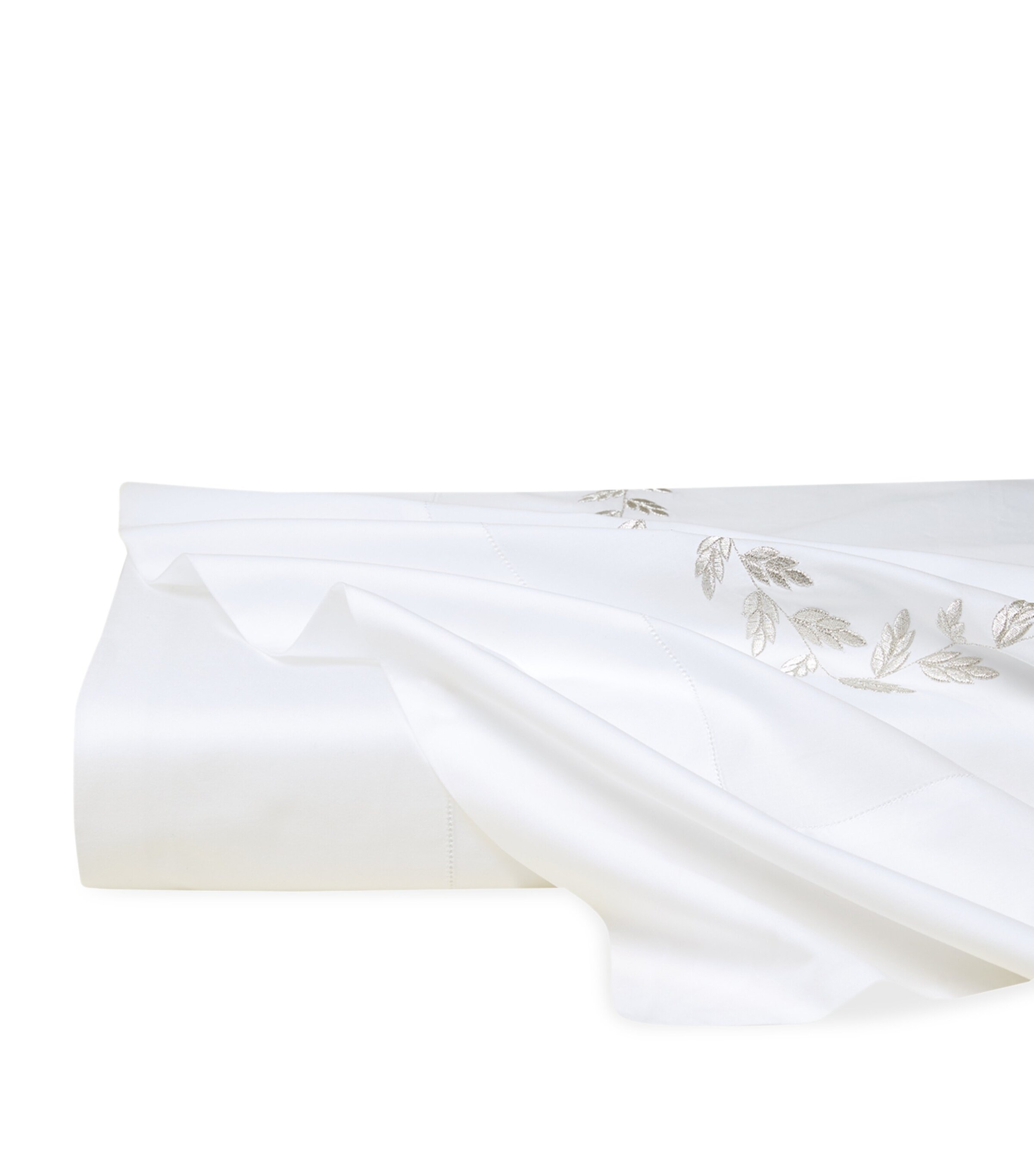 Federico Super King Flat Sheet (270cm x 300cm) WHT/ANTIQUE SVR Image 2