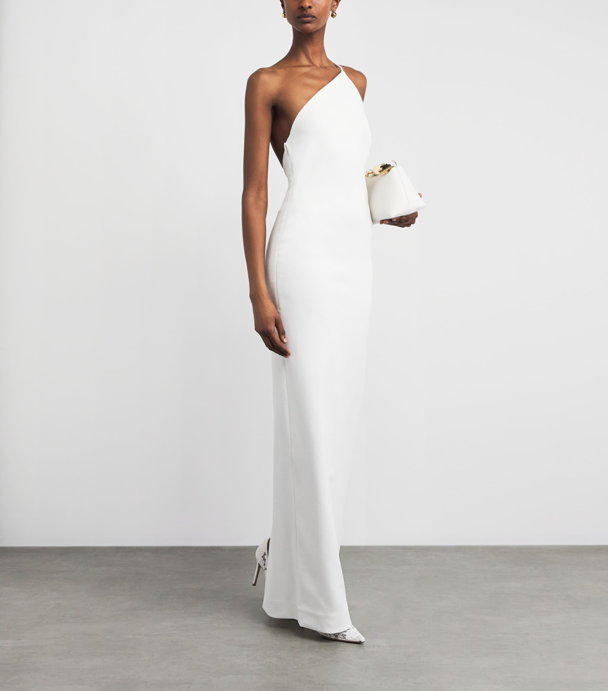 Solace London Womens Crepe Alexandra Maxi Dress Cream Image 2