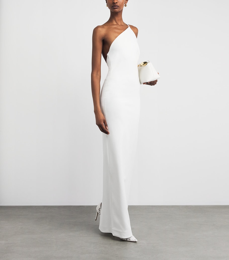 Solace London Womens Crepe Alexandra Maxi Dress Cream Image 2