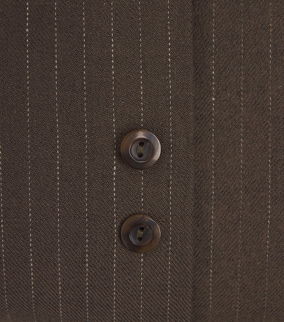 Song For The Mute Mens Stripe School Shirt Khaki Image 6