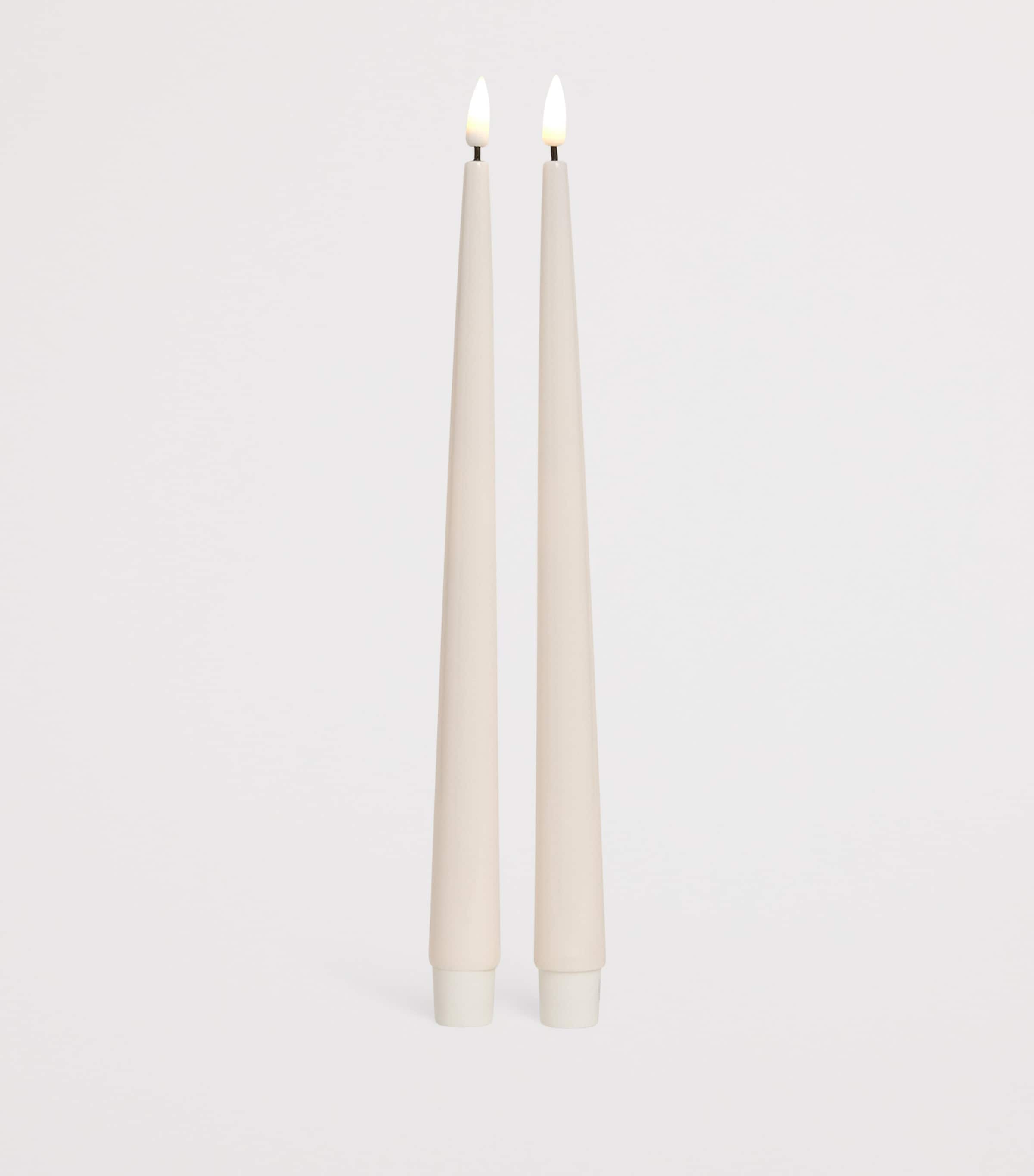 Wax LED Dinner Candles (Set of 2) CREAM Image 2