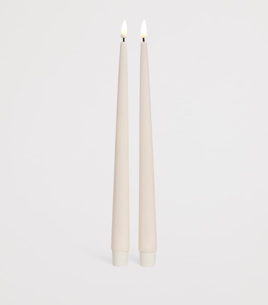 Wax LED Dinner Candles (Set of 2) CREAM Image 2