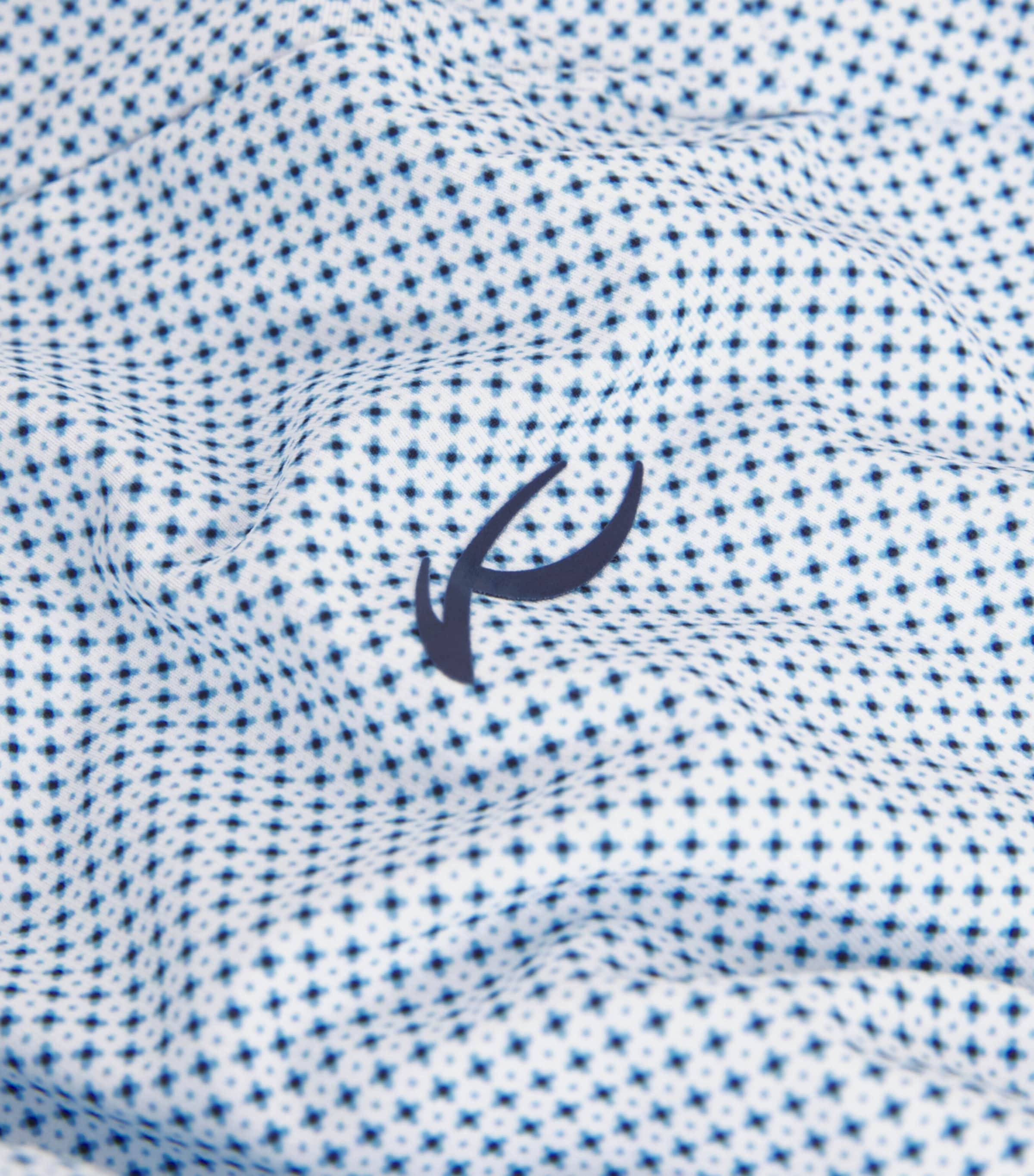 KJUS Mens Printed Golfer Polo Shirt Vapor Blue/white Image 6
