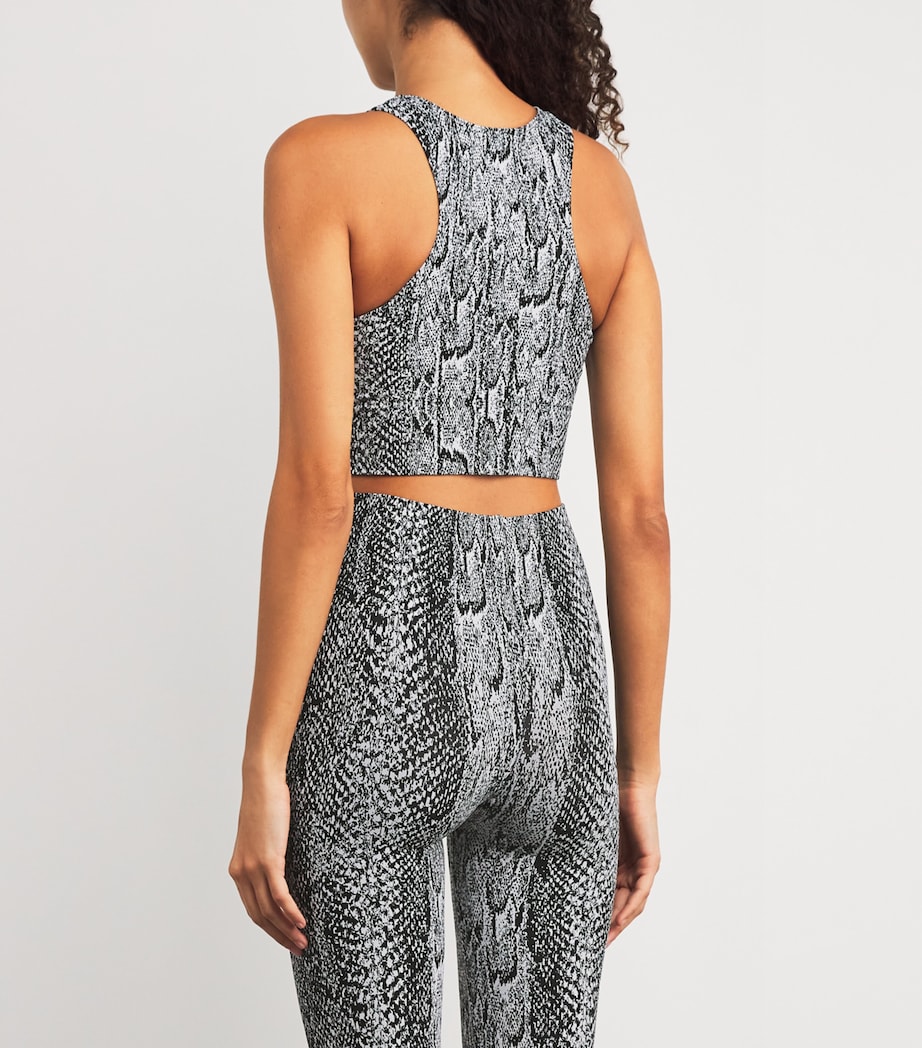 Seamless Python-Print Crop Top 8222 WHITE BLAC Image 4