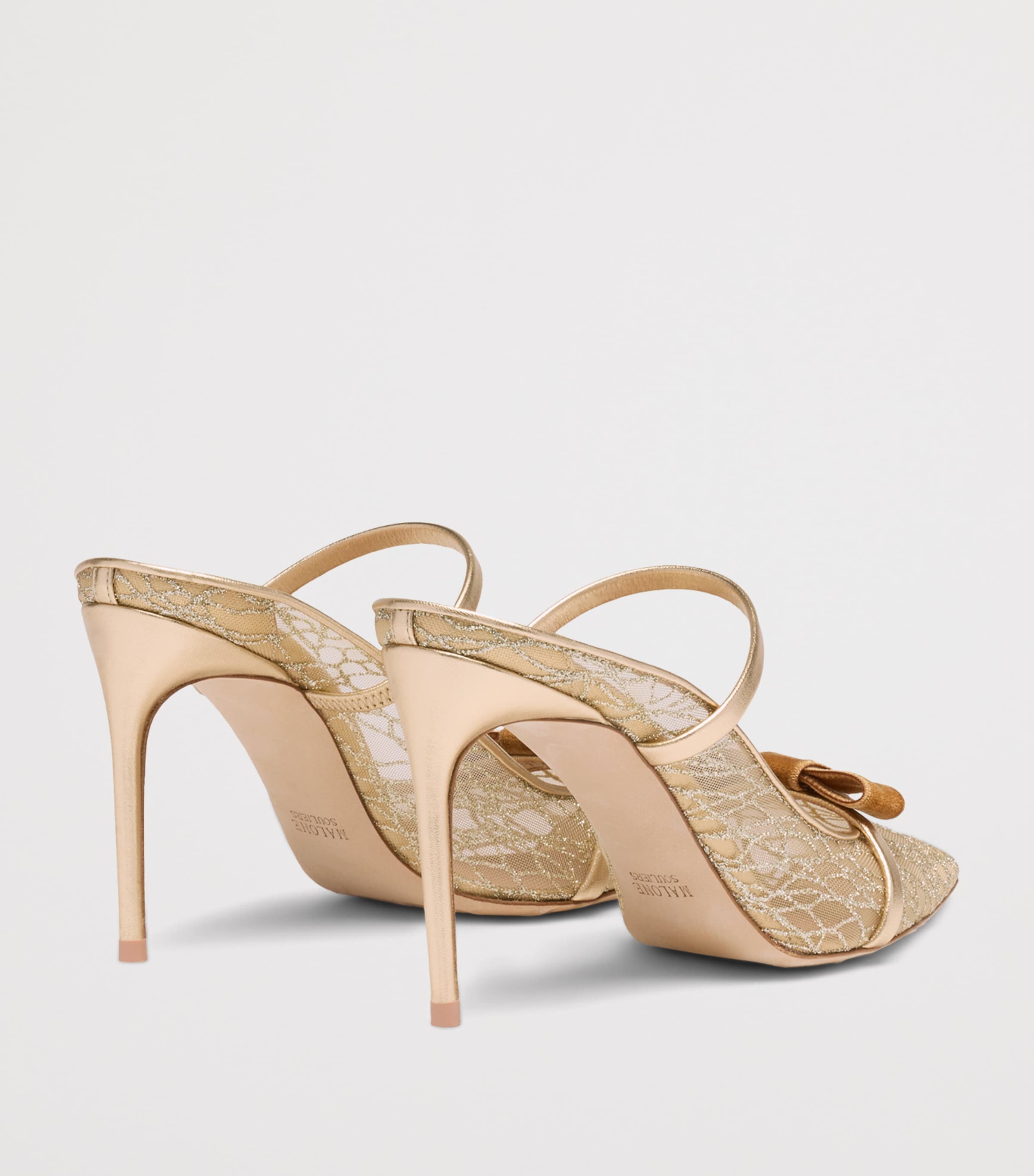 Glittered Aurora Heeled Mules 90 GLITTER MESH Image 4