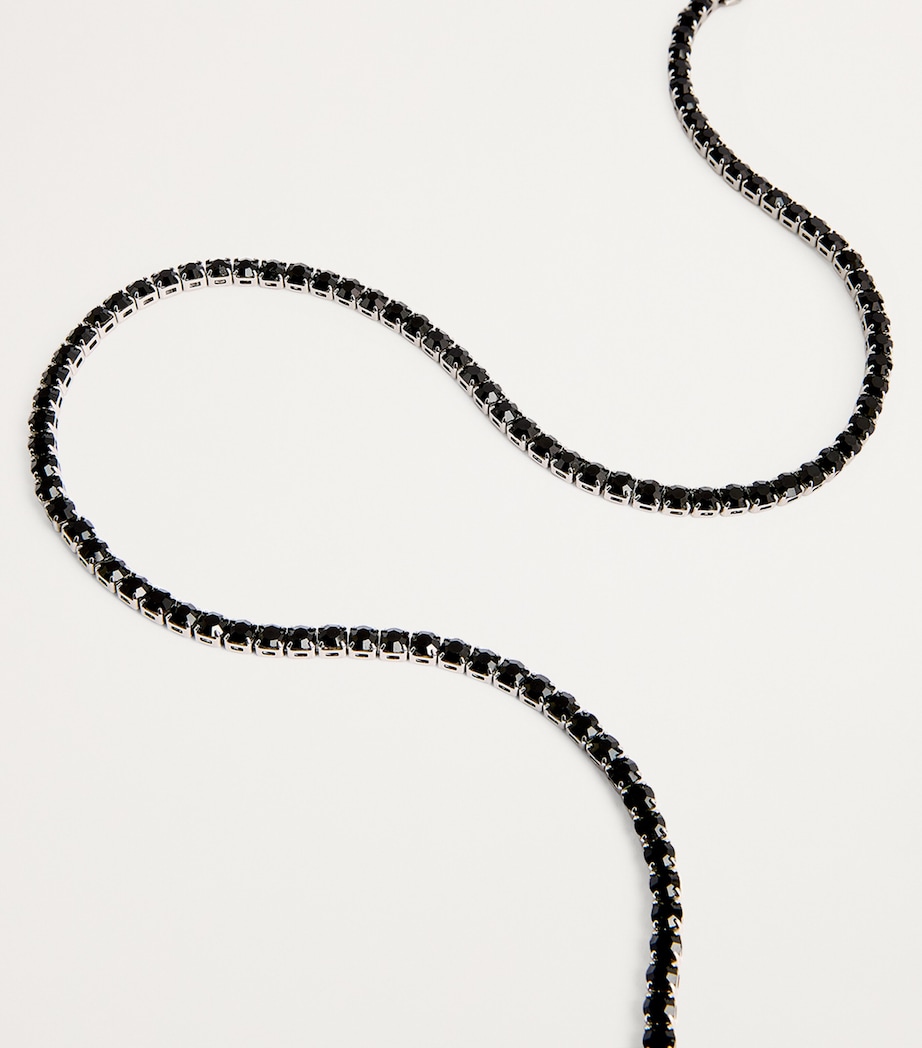 Weekend Max Mara Diamanté Tennis Choker Necklace Black Image 3