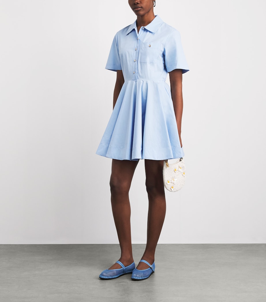 Maje Womens Poplin Mini Shirt Dress Blue Sky Image 2