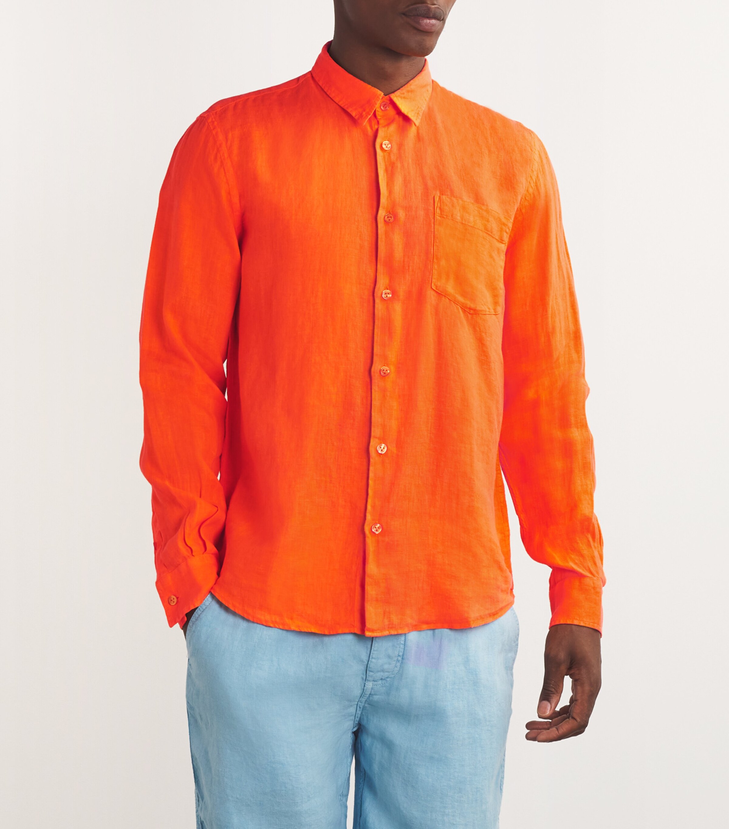 Linen Caroubis Shirt 195 APRICOT Image 3
