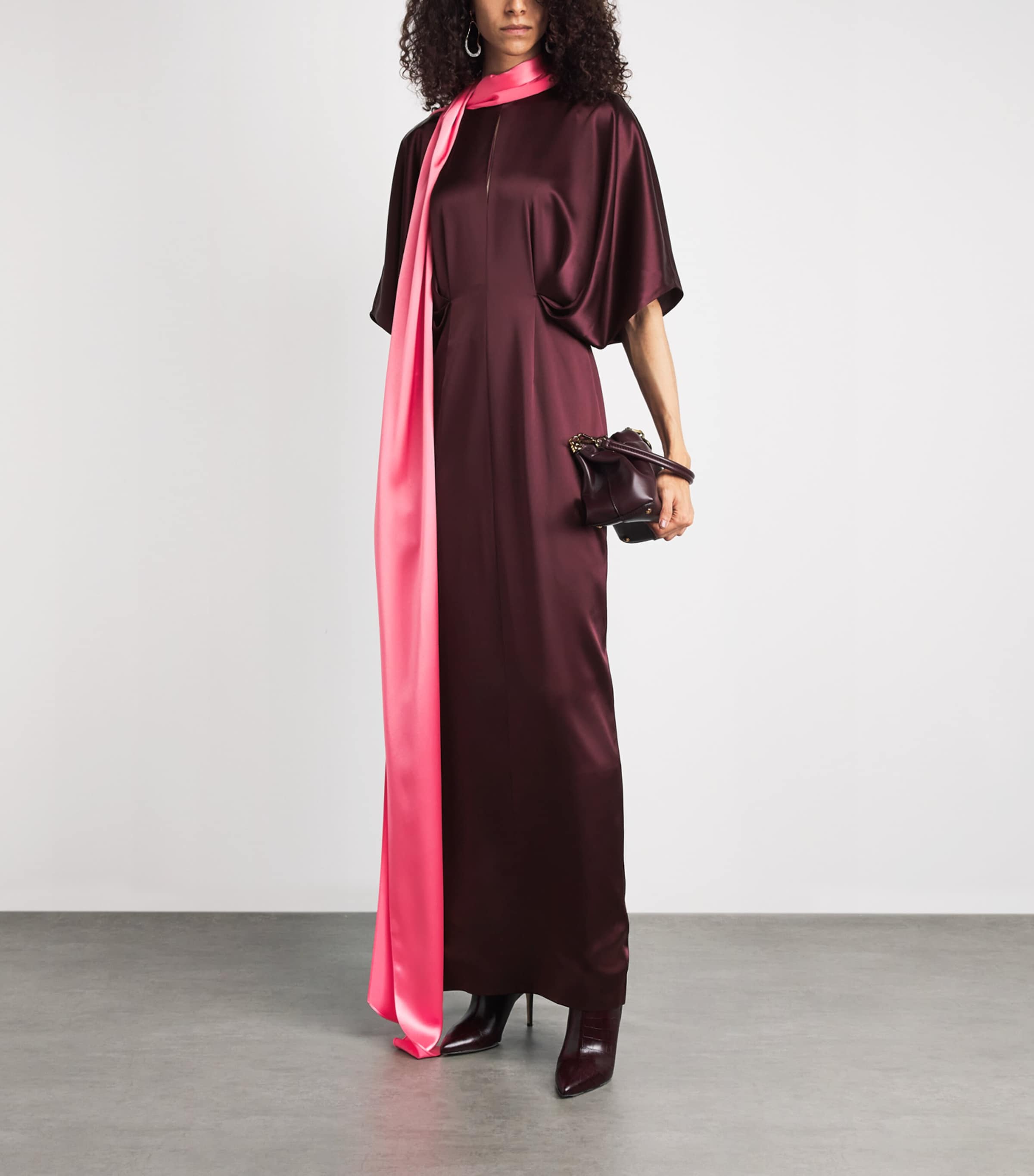 Roksanda Womens Satin Sami Scarf Maxi Dress Calliope/peau Image 2