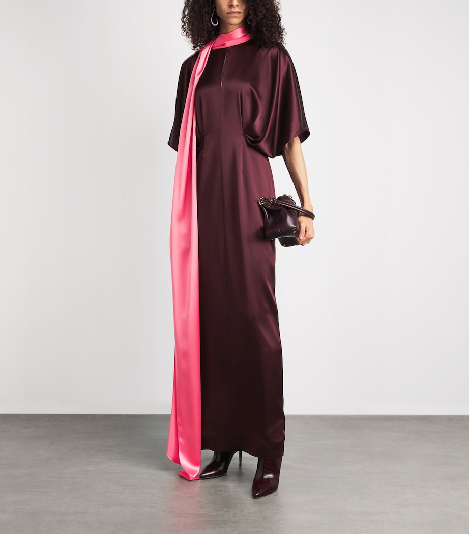 Roksanda Womens Satin Sami Scarf Maxi Dress Calliope/peau Image 2