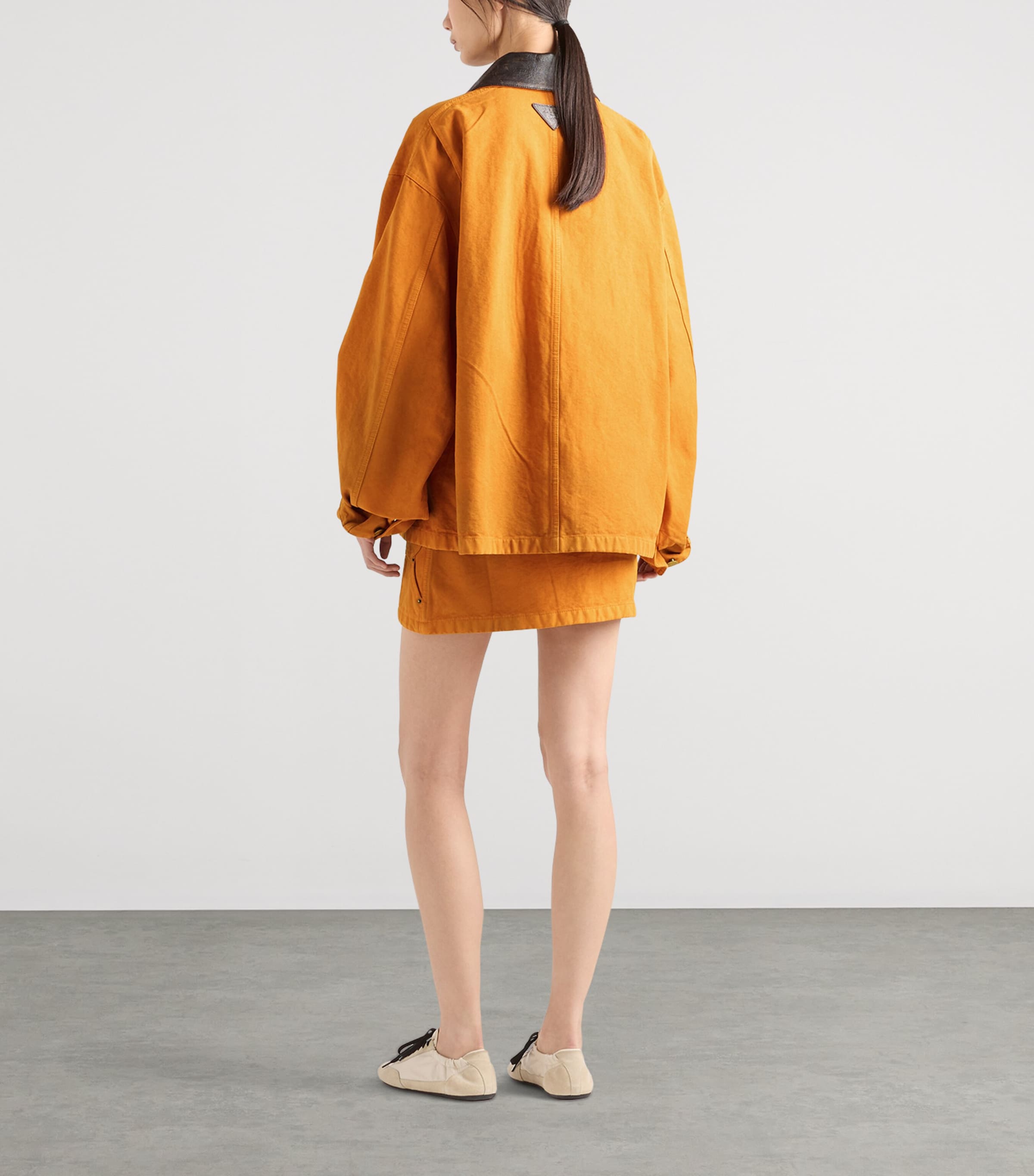Prada Womens Canvas Mini Skirt Orange Image 5
