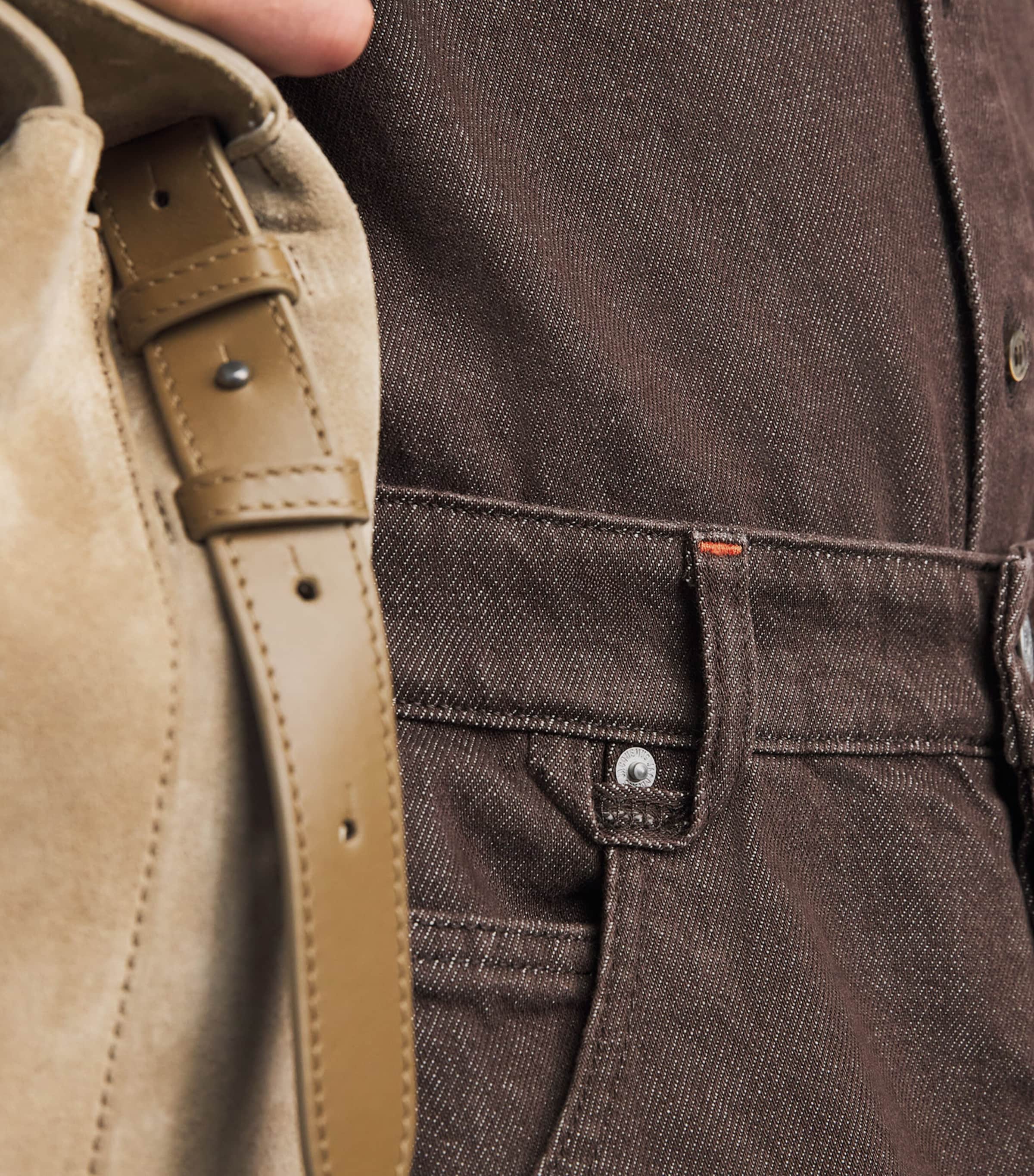 Jacquemus Mens Tempo Barrel Jeans Brown Image 3