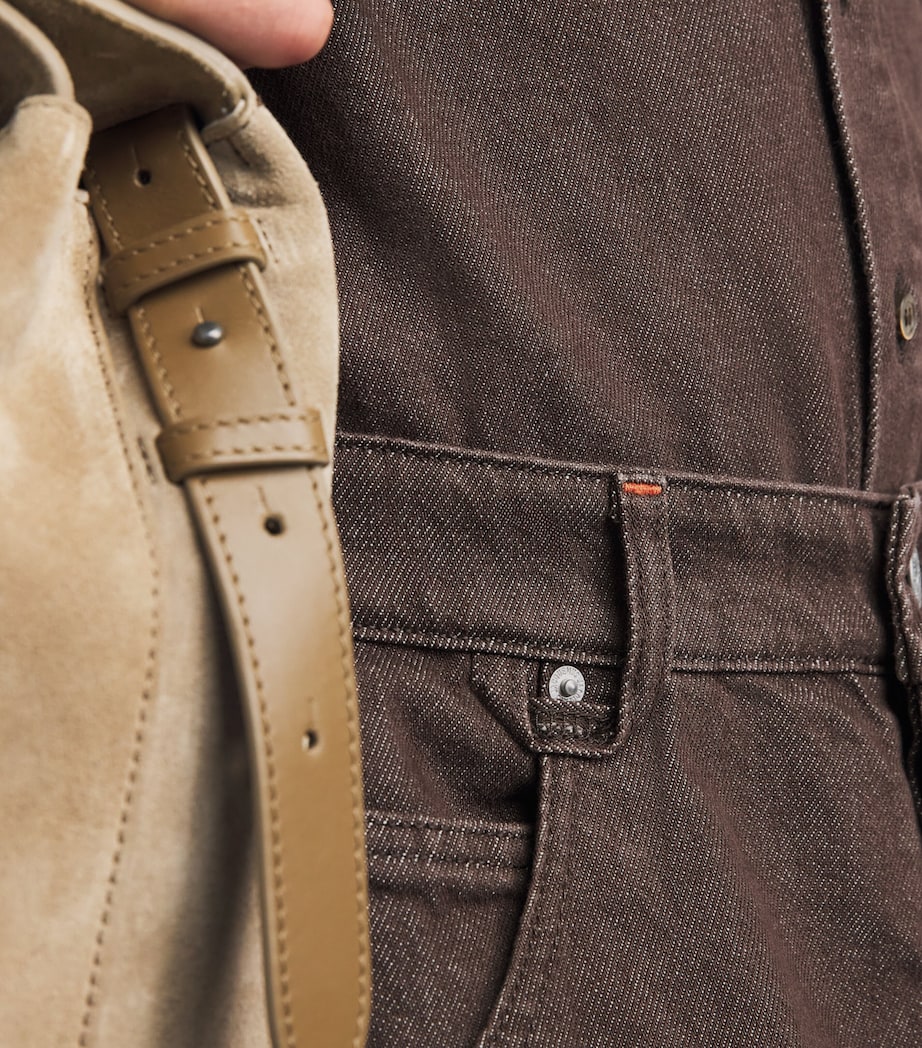 Jacquemus Mens Tempo Barrel Jeans Brown Image 3