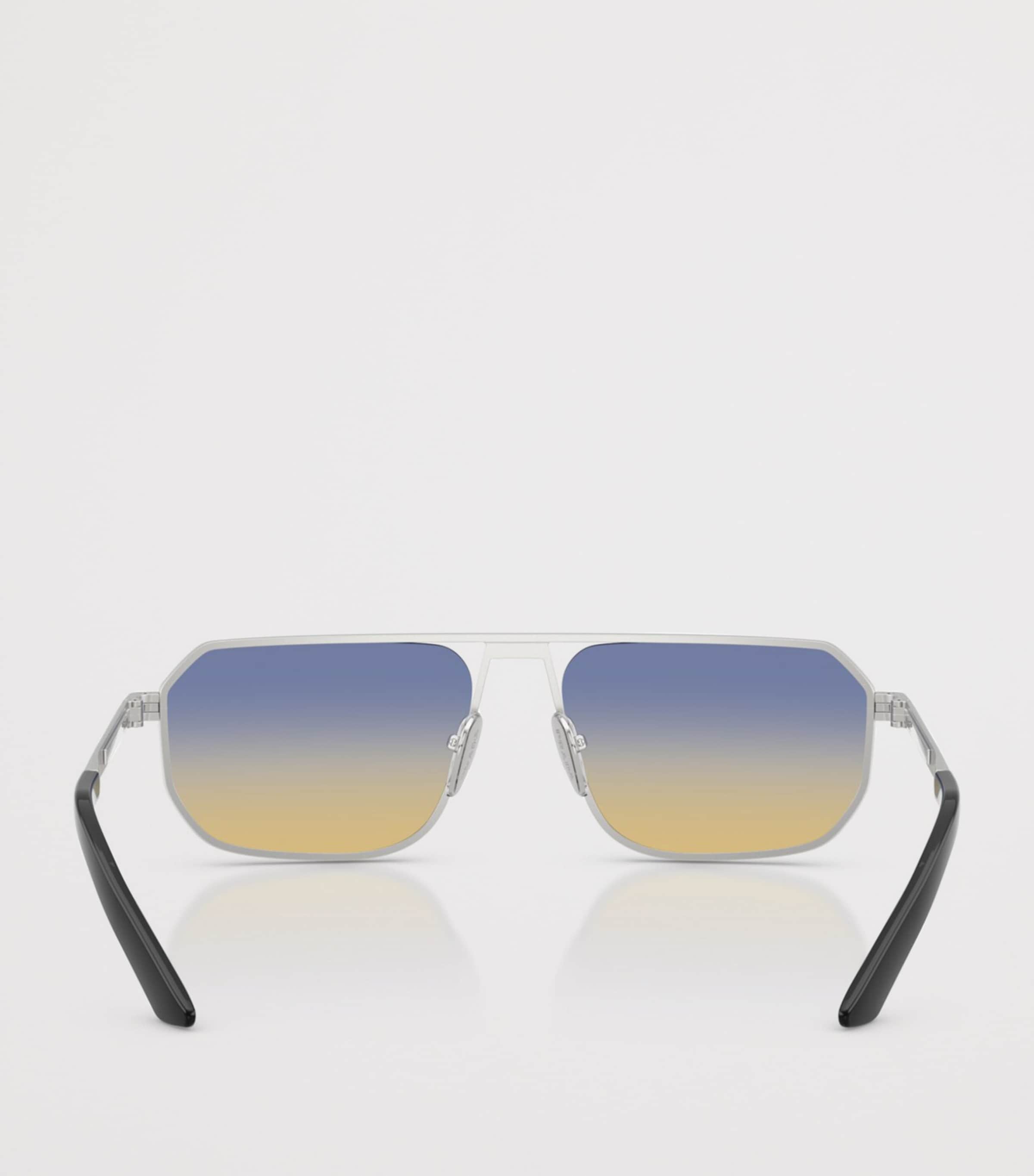Prada Steel Pillow Sunglasses Silver Image 3