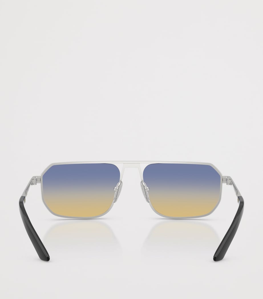 Prada Steel Pillow Sunglasses Silver Image 3