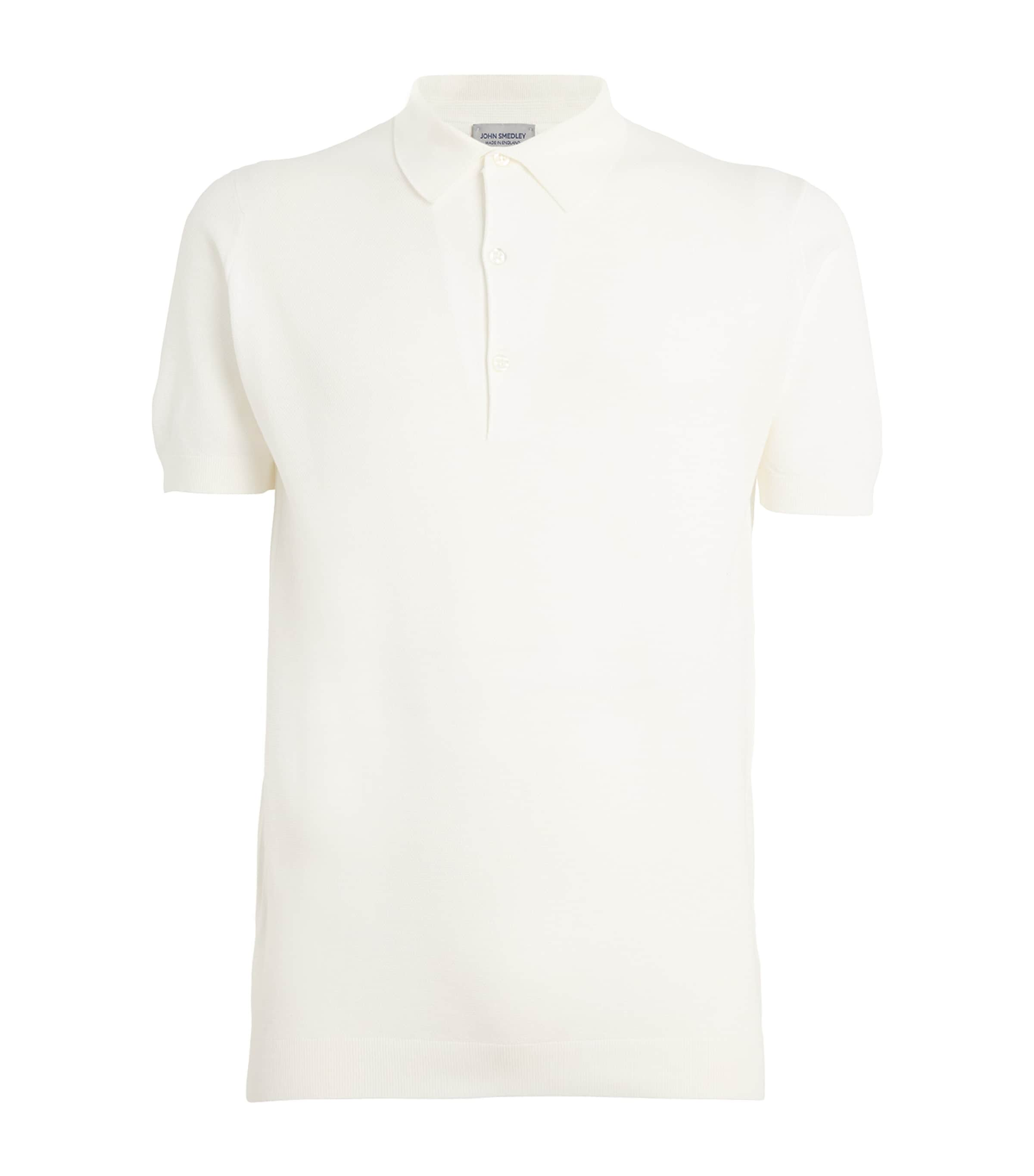 John Smedley Sea Island Cotton Polo Shirt In White