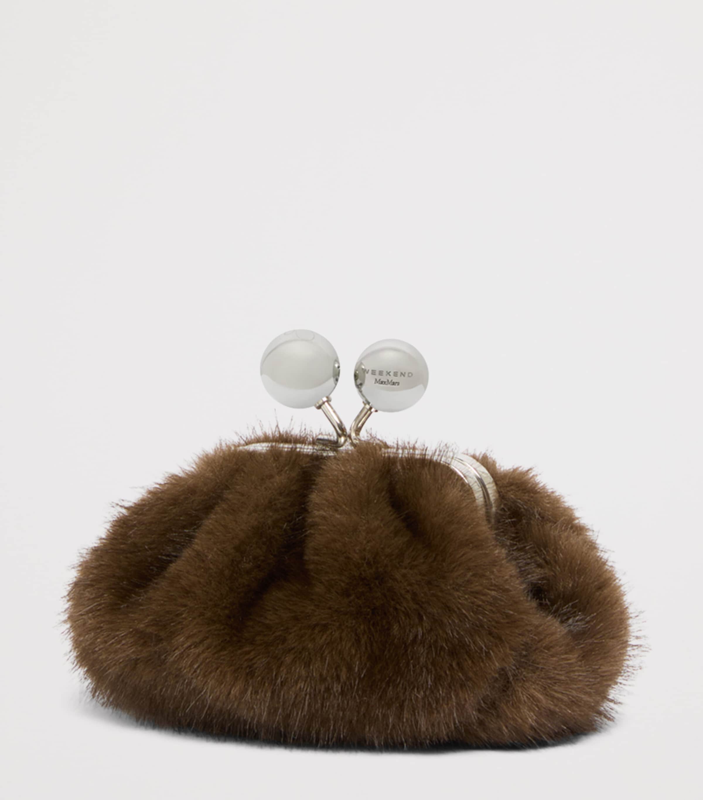 Weekend Max Mara Mini Sheepskin Pasticcino Clutch Bag Brown Image 4