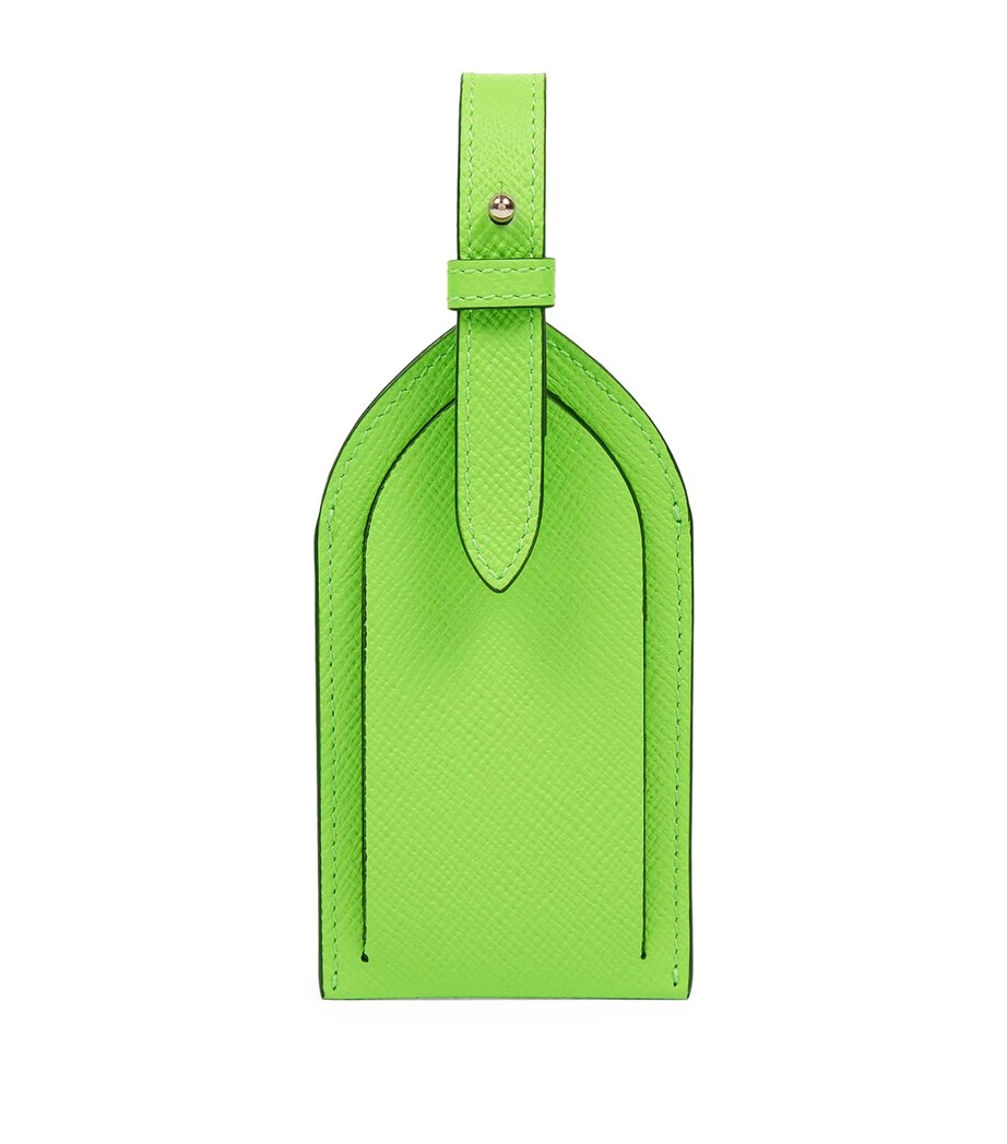 Smythson Panama Leather Luggage Tag Apple Green Image 1