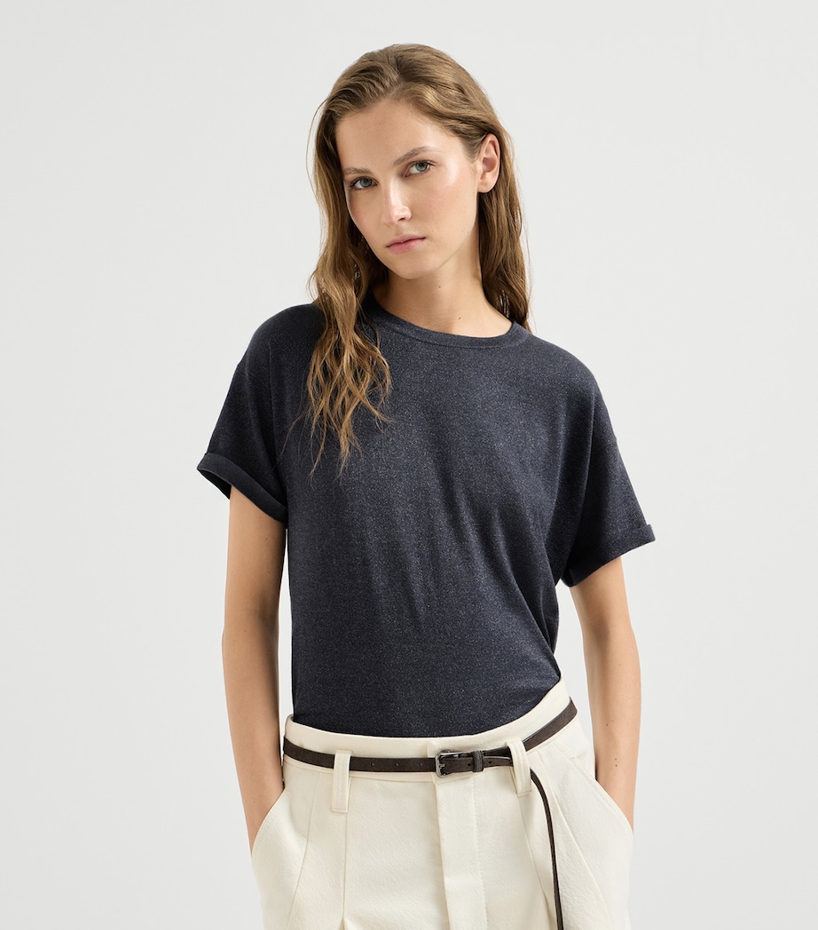 Brunello Cucinelli Womens Cashmere-Silk Blend T-Shirt Image 2