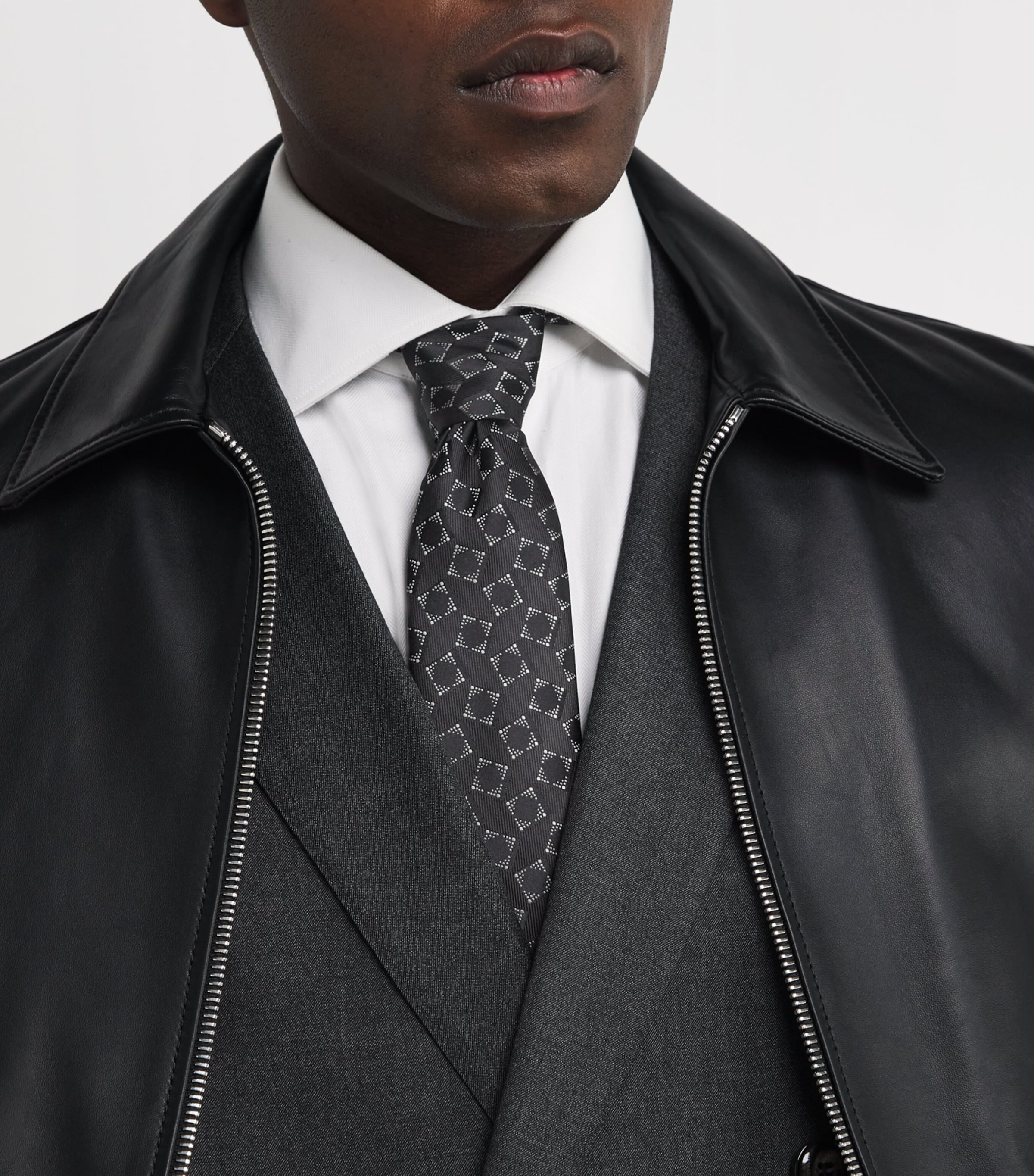 Silk Geometric Jacquard Tie FC027 Image 2