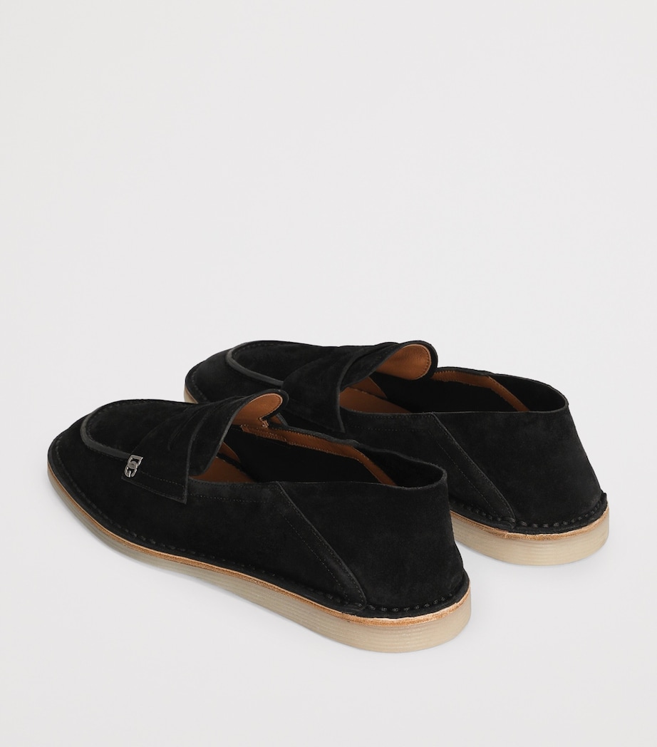 Suede Logo Loafers 80999-BLACK Image 3