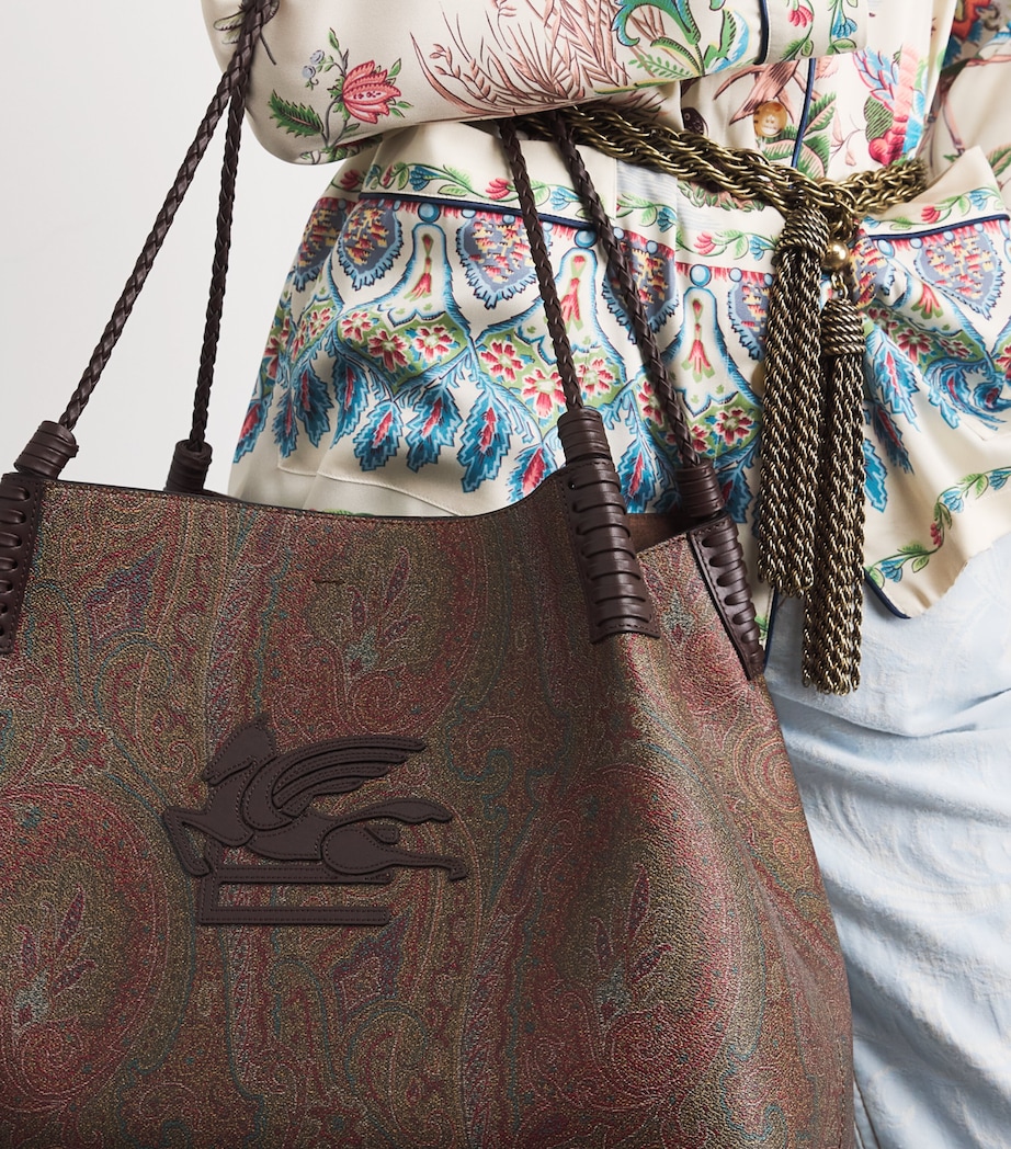 Etro Large Paisley Arnica Libra Tote Bag Brown Image 4