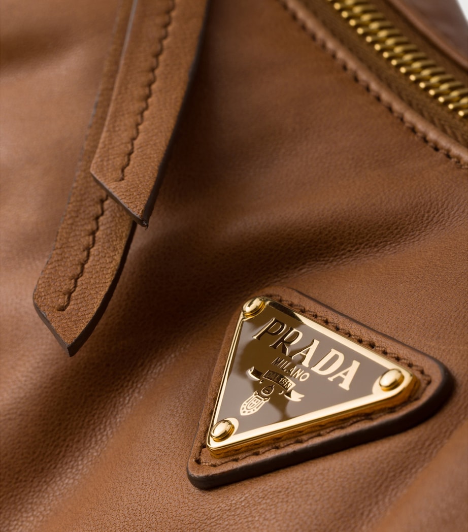 Prada Womens Large Nappa Leather Explore Shoulder Bag Brown Image 8