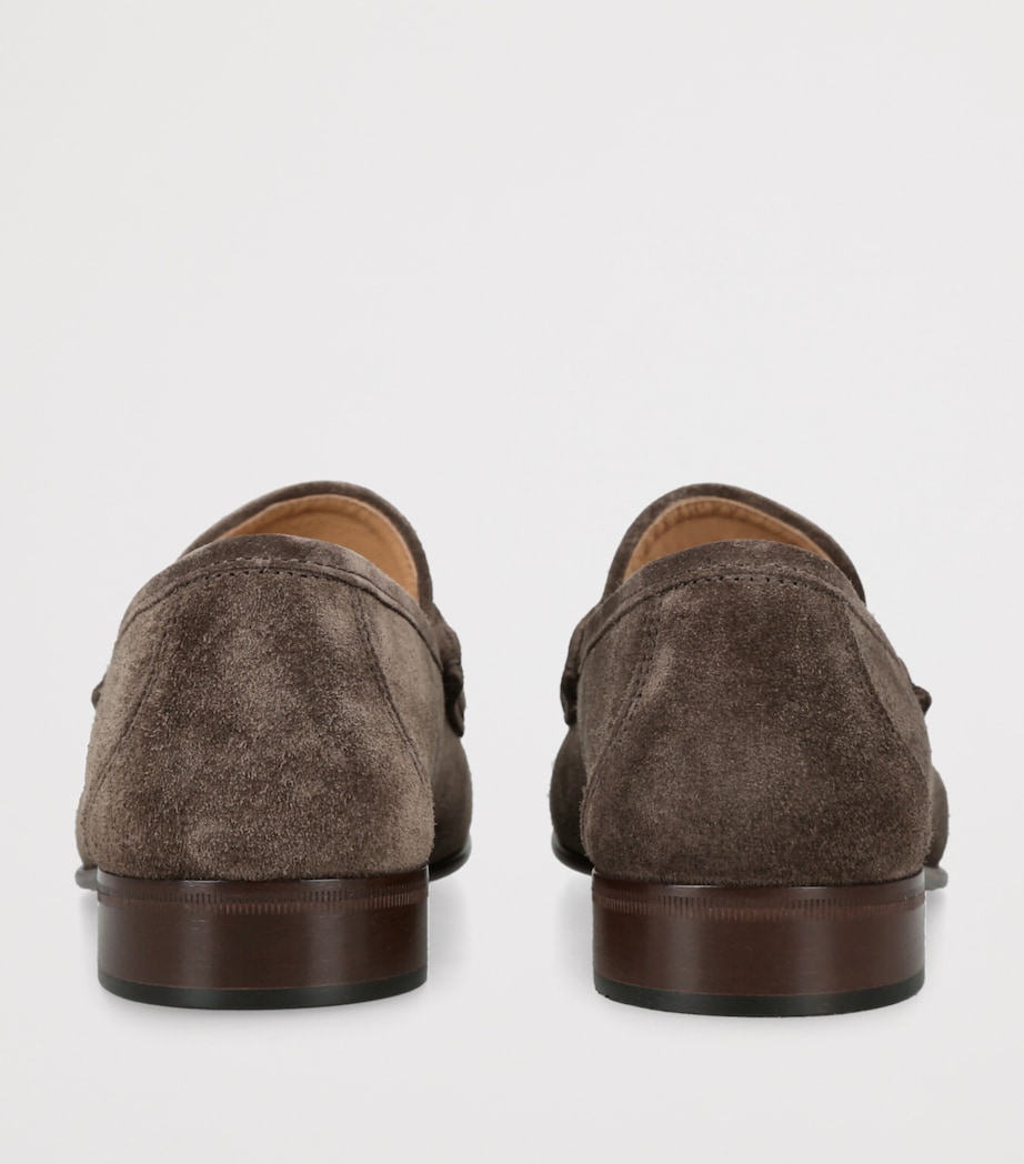 Valentino Garavani Suede VLogo Loafers Mid Brown Image 2