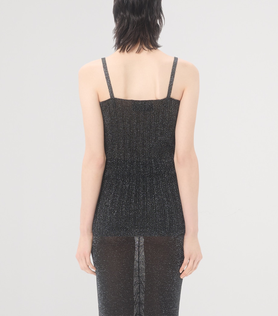 Valentino Womens Lurex Knit Tank Top Nud Image 4