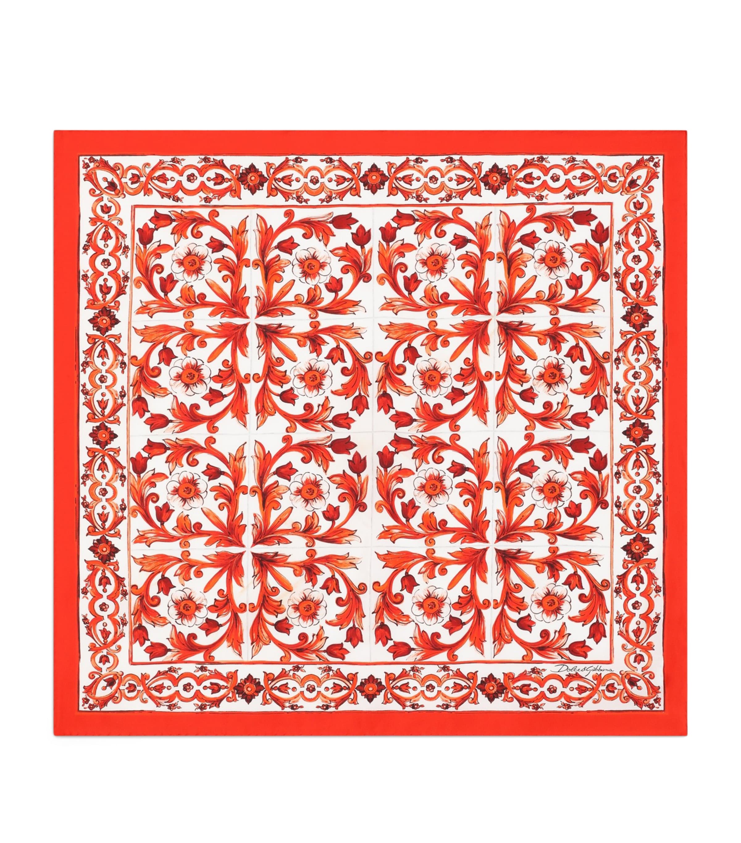 Dolce&Gabbana Silk Majolica Print Foulard Maiolica Ora Image 1